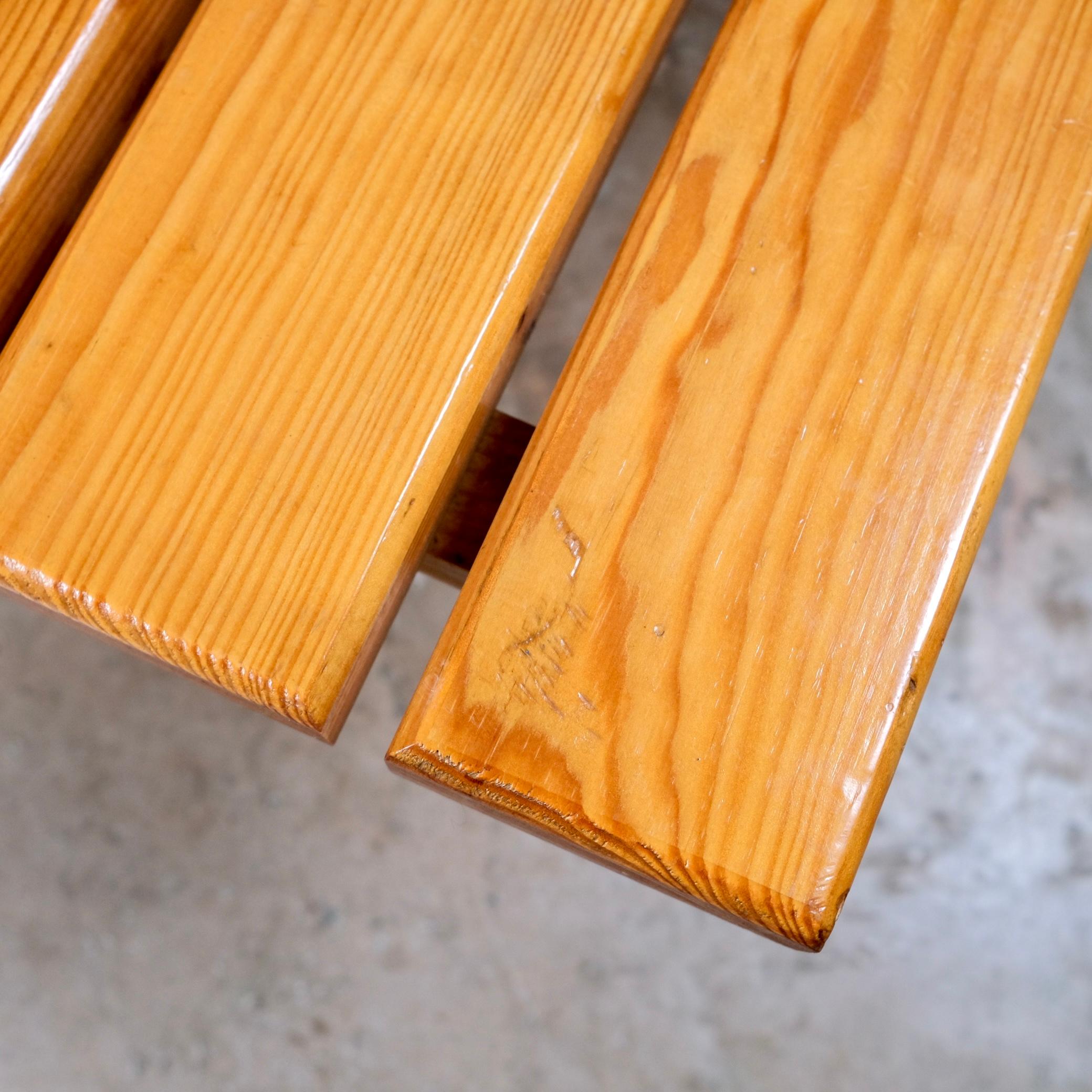 Table basse en pin avec espace de rangement, fabriquée en France, années 1980 en vente 7