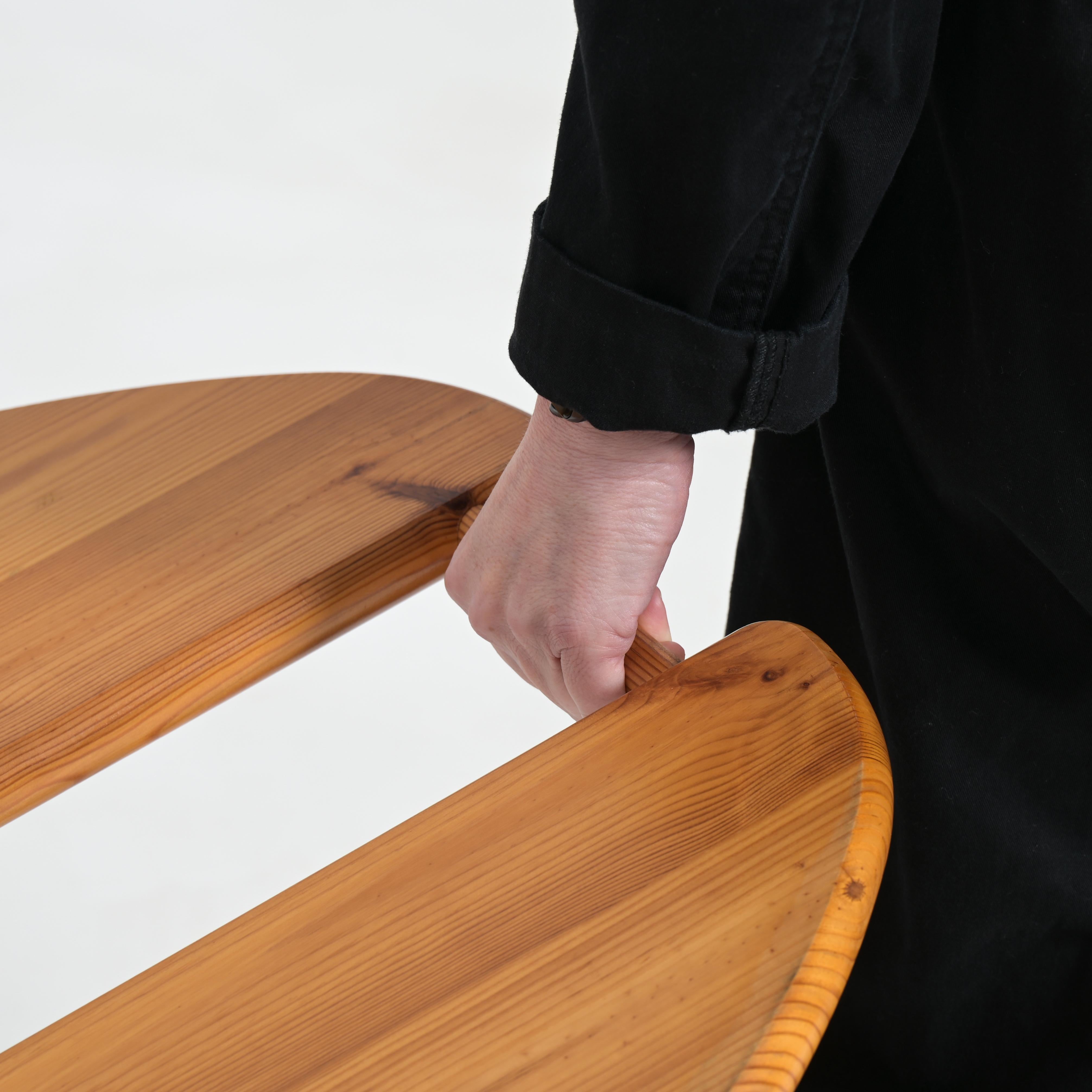 Fauteuil à roulettes en bois de pin en vente 12