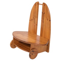 Pinewood Easy Chair on Wheels