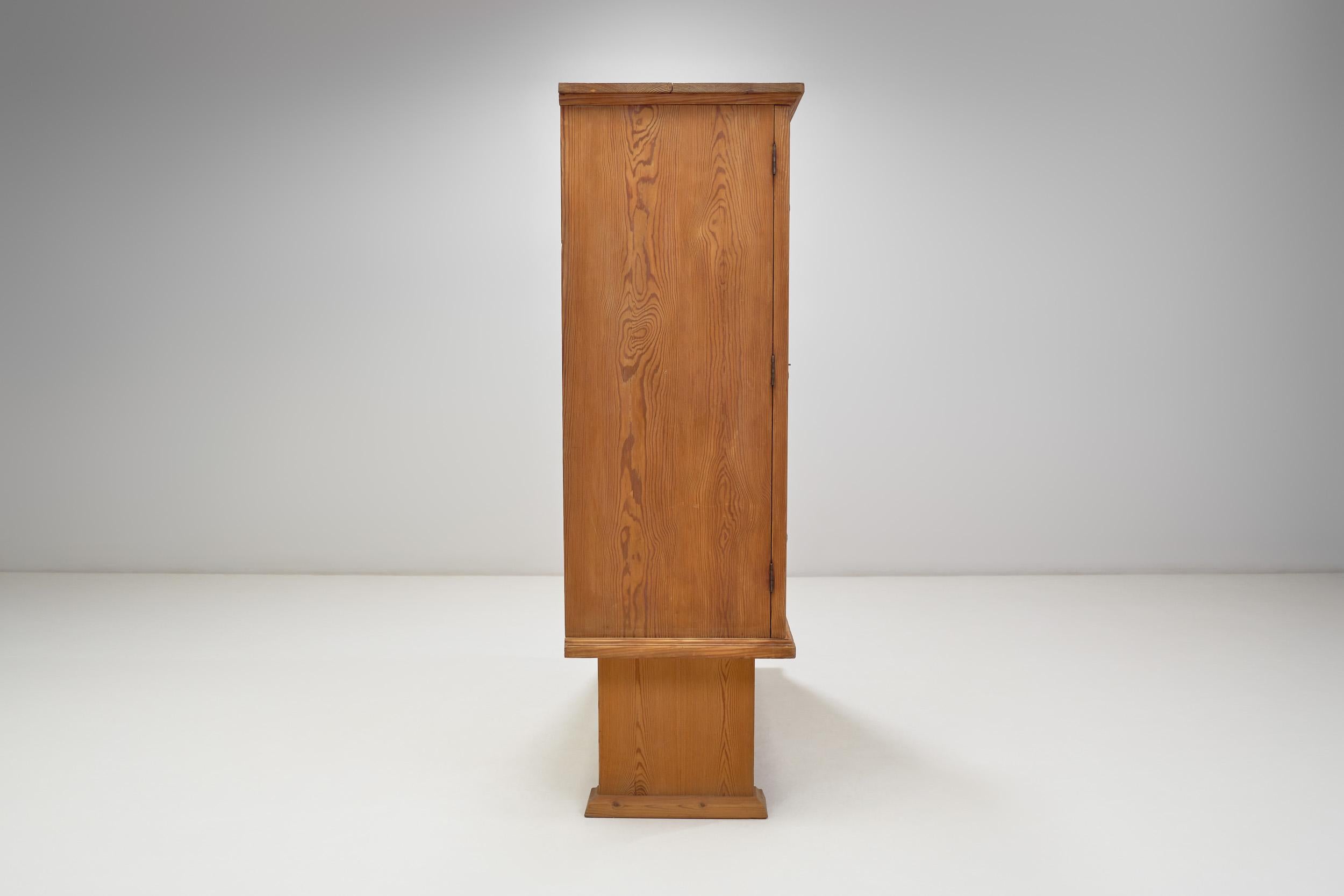 Pinewood Highboard Cabinet in the Manner of Axel Einar Hjorth, Norway 1940s 3