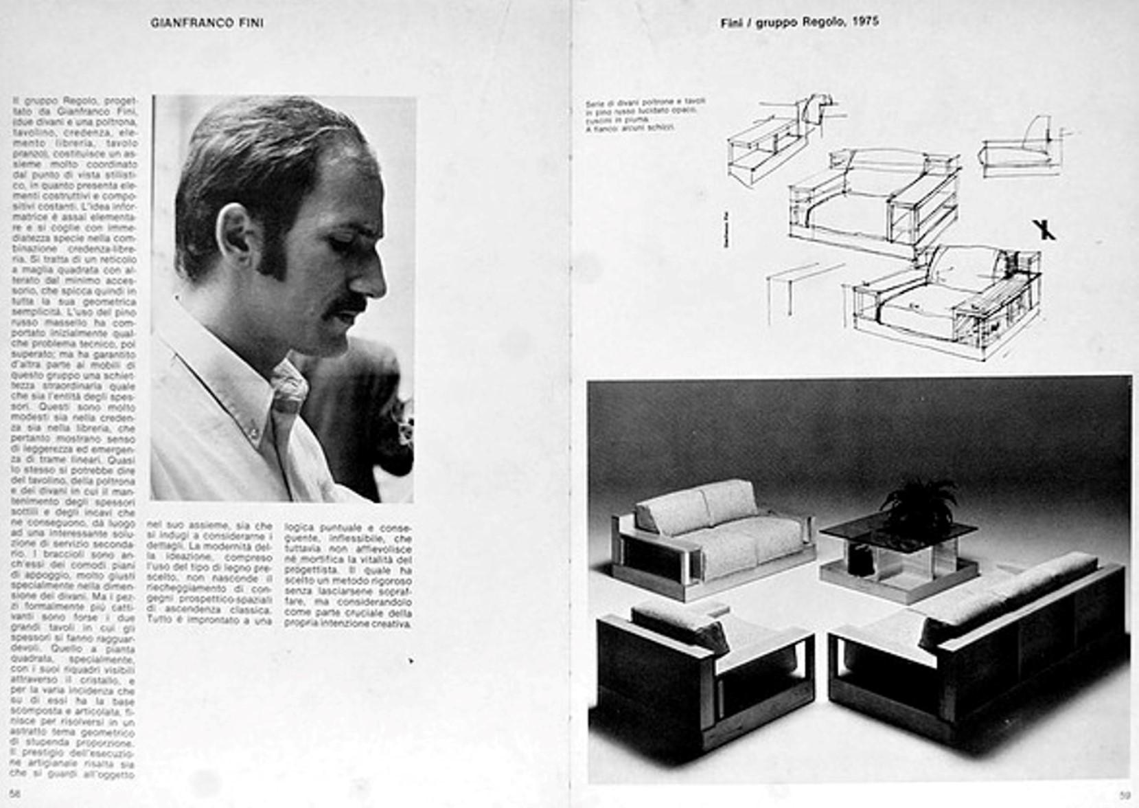Pinewood and Mohair Lounge Chairs and Table by Gianfranco Fini, Poltronova, 1974 11