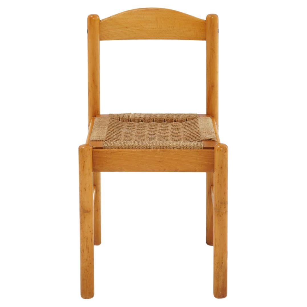 Pinewood Rush Seat Chair, 1970s For Sale at 1stDibs