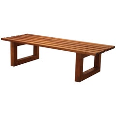 Pinewood Slat Bench, 1960s