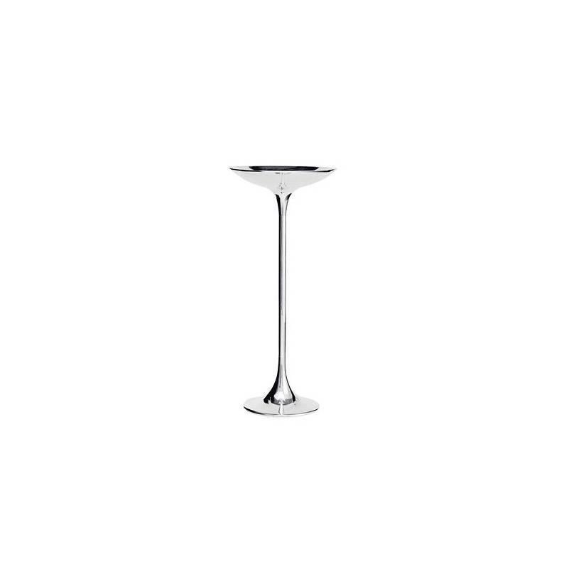 Ping I Polished Aluminium Side Table with Groove by Giuseppe Chigotti by Driade