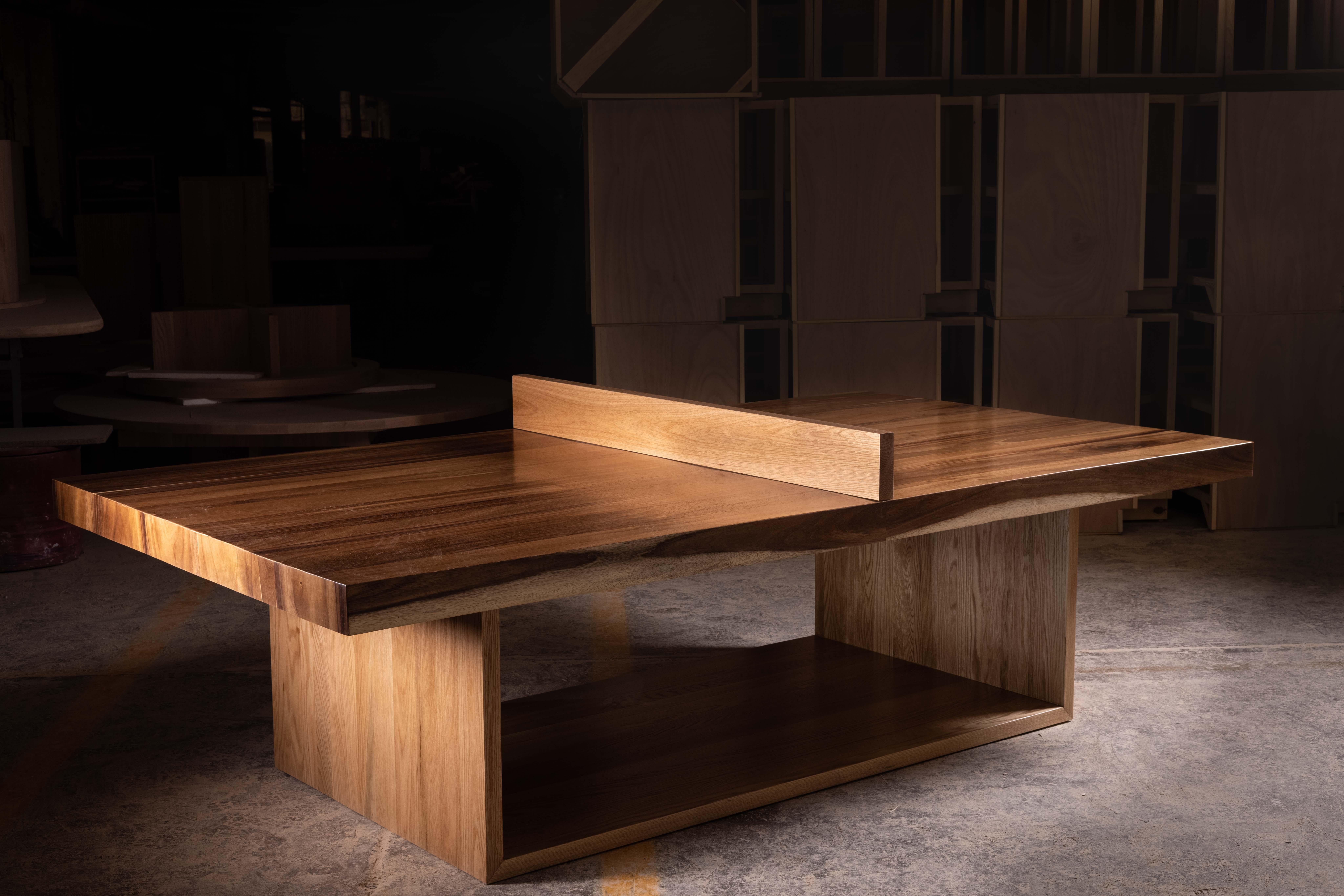 XXIe siècle et contemporain Ping Pong Game Table in Natural Solid Parota Wood by No Age Studio en vente