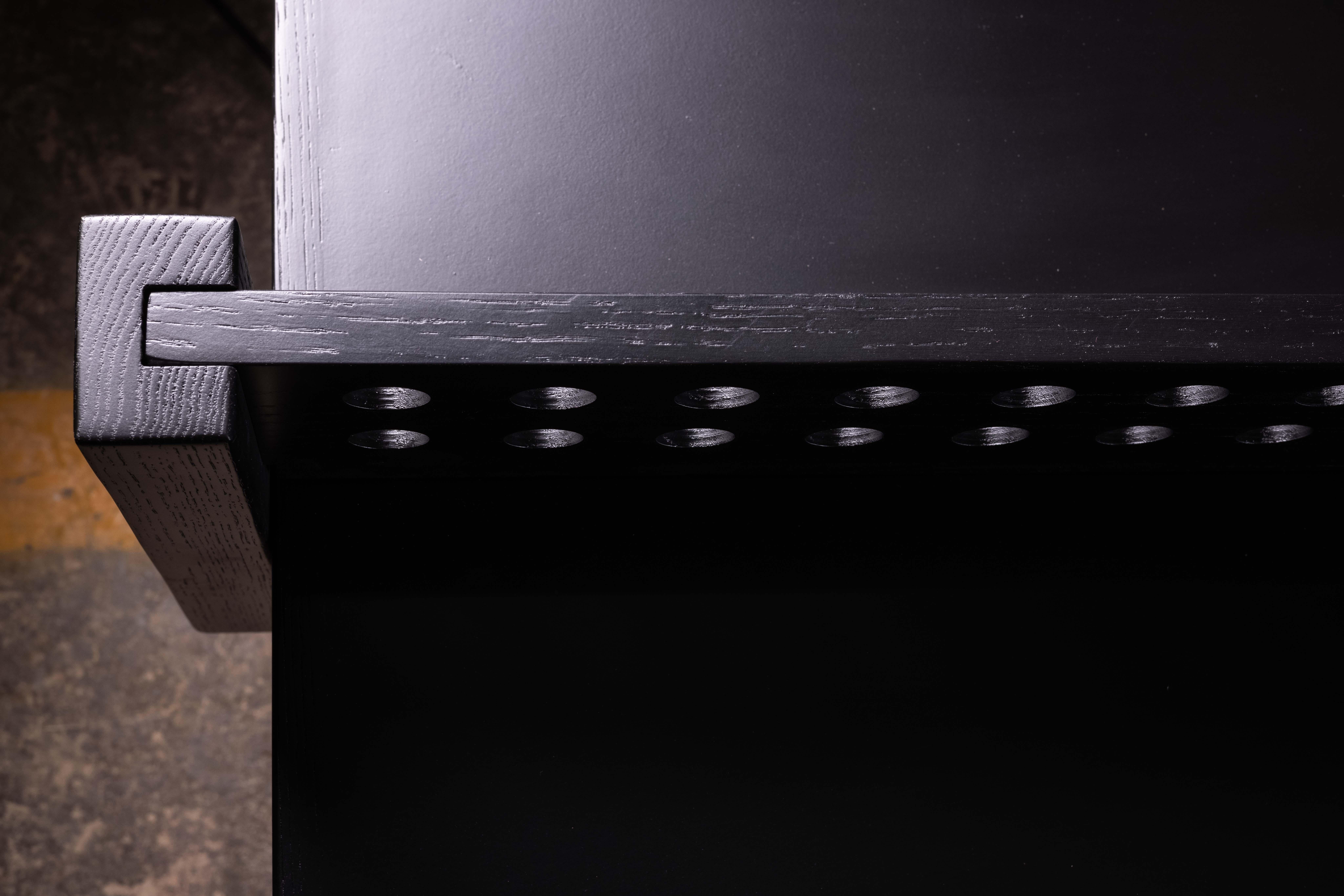 Contemporary Ping Pong Game Table in Solid Black Oak by No Age Studio For Sale