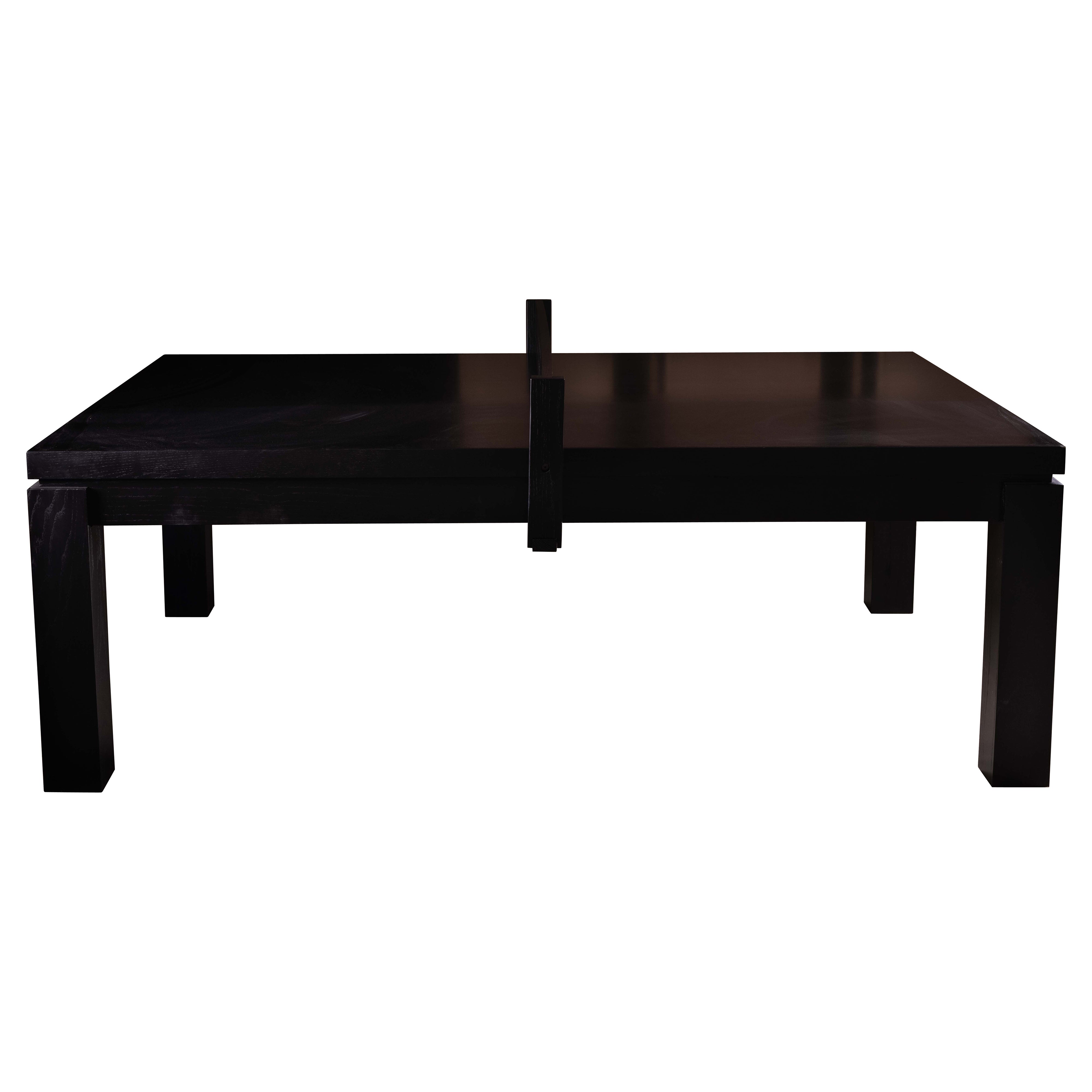 Ping Pong Game Table in Solid Black Oak by No Age Studio For Sale