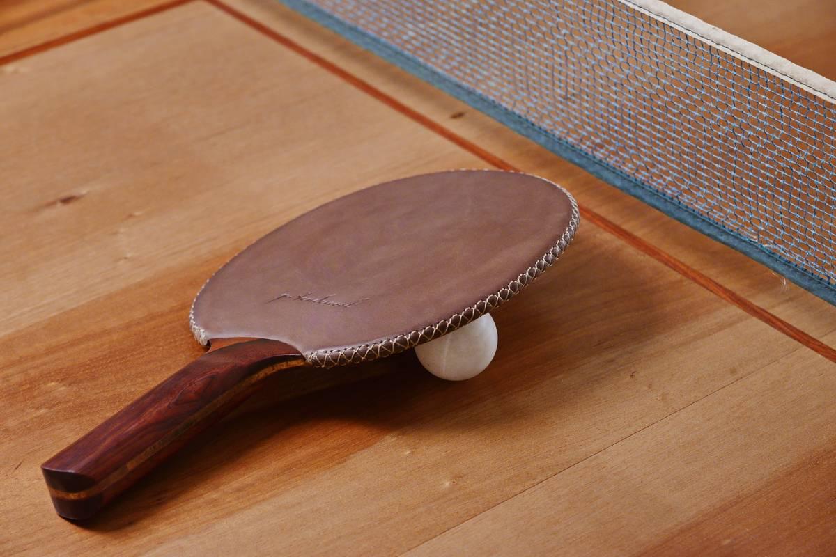 Ping Pong Table, Reclaimed Hardwood, Sand Cast Base by P. Tendercool in Stock For Sale 2