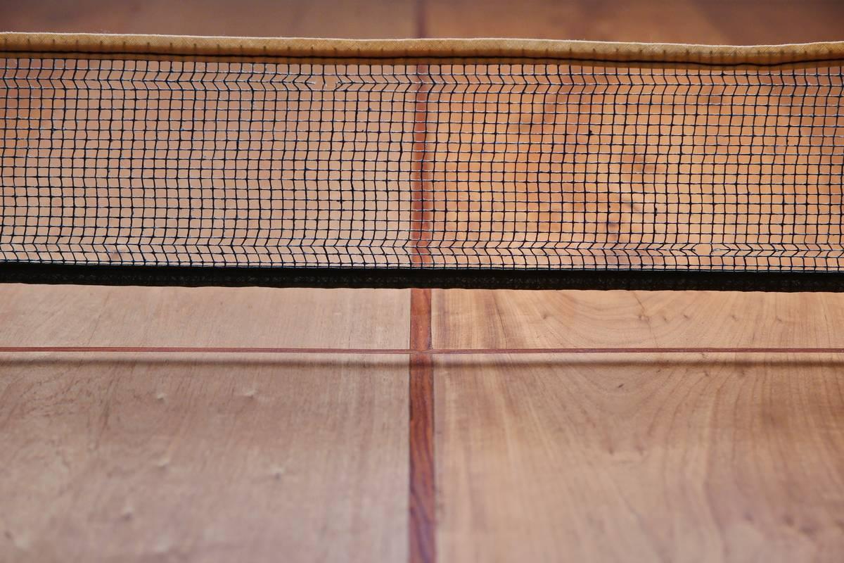 Minimalist Ping Pong Table, Reclaimed Hardwood, Sand Cast Base by P. Tendercool in Stock For Sale