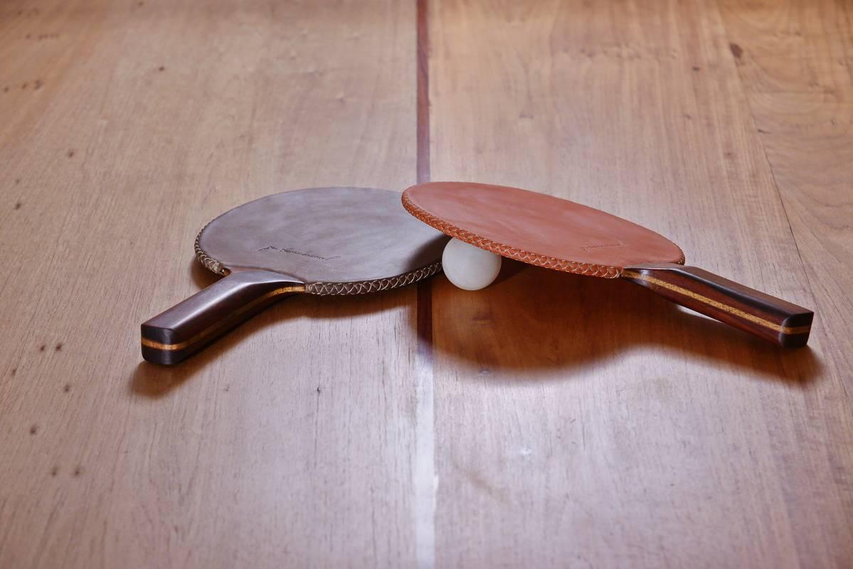 Contemporary Ping Pong Table, Reclaimed Hardwood, Sand Cast Base by P. Tendercool in Stock For Sale
