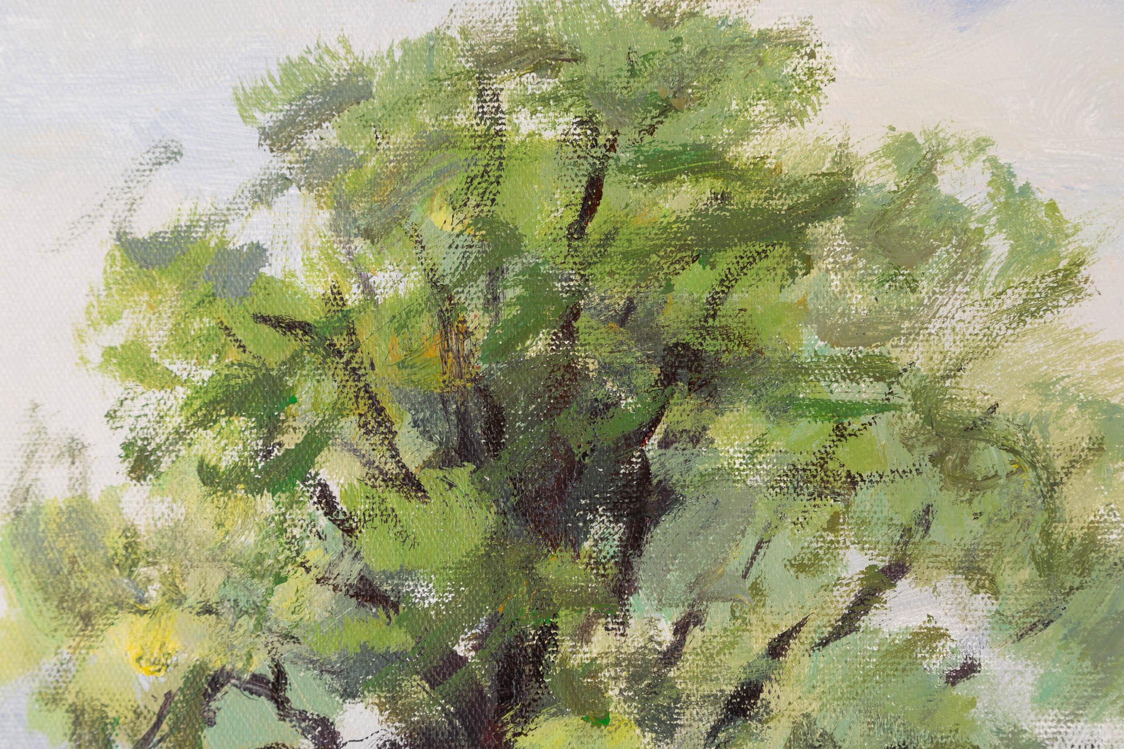 Pingchang Zhang Impressionistisches Original Ölgemälde auf Leinwand „Ein feierlicher Tag“ von Pingchang im Angebot 2