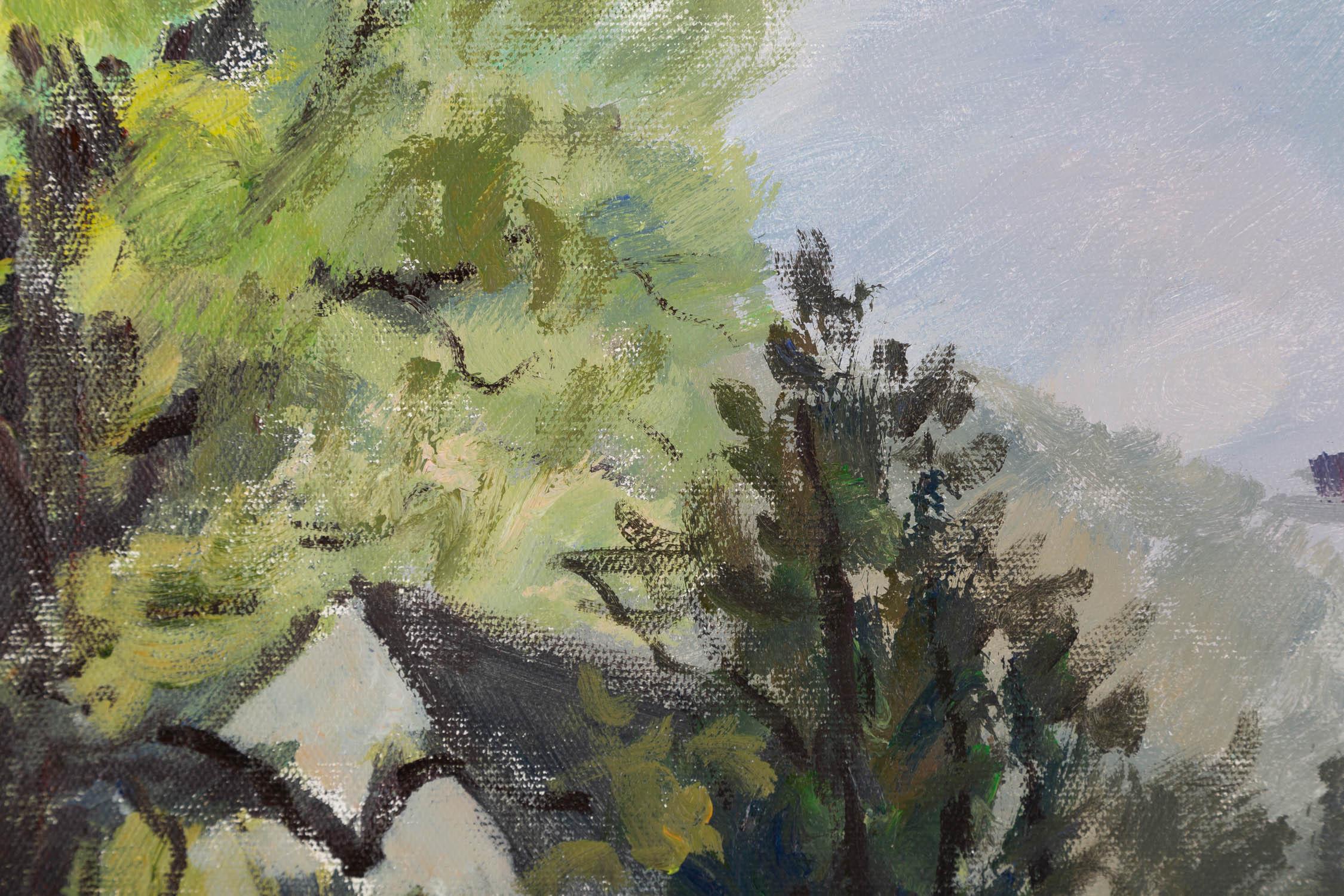 Pingchang Zhang Impressionistisches Original Ölgemälde auf Leinwand „Ein feierlicher Tag“ von Pingchang im Angebot 4