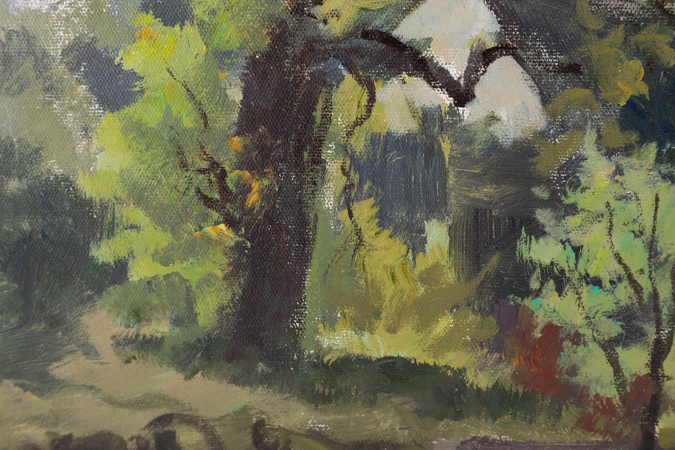 Pingchang Zhang Impressionistisches Original Ölgemälde auf Leinwand „Ein feierlicher Tag“ von Pingchang im Angebot 5