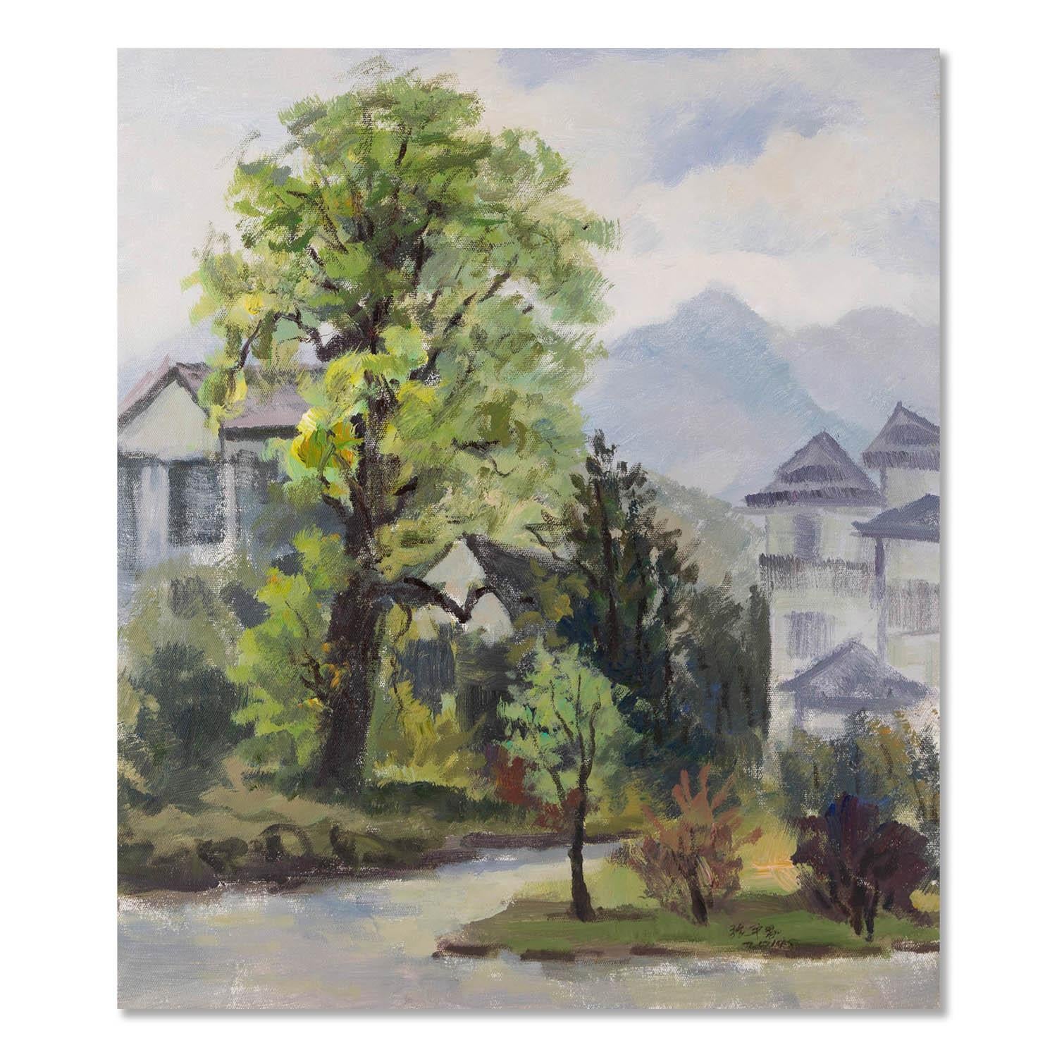  Titel: Ein ganz gewöhnlicher Tag
 Medium: Öl auf Leinwand
 Größe: 25 x 21 Zoll
 Rahmen: Einrahmungsmöglichkeiten vorhanden!
 Zustand: Das Gemälde scheint in ausgezeichnetem Zustand zu sein.
 
 Jahr: 2014
 Künstler: Pingchang Zhang
 Unterschrift: