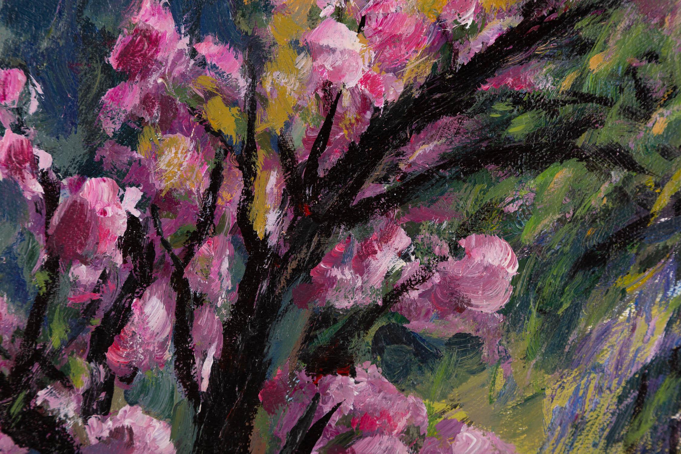 Pingchang Zhang Impressionistisches Original Ölgemälde auf Leinwand „Frühjahrszeit“ von Pingchang im Angebot 3
