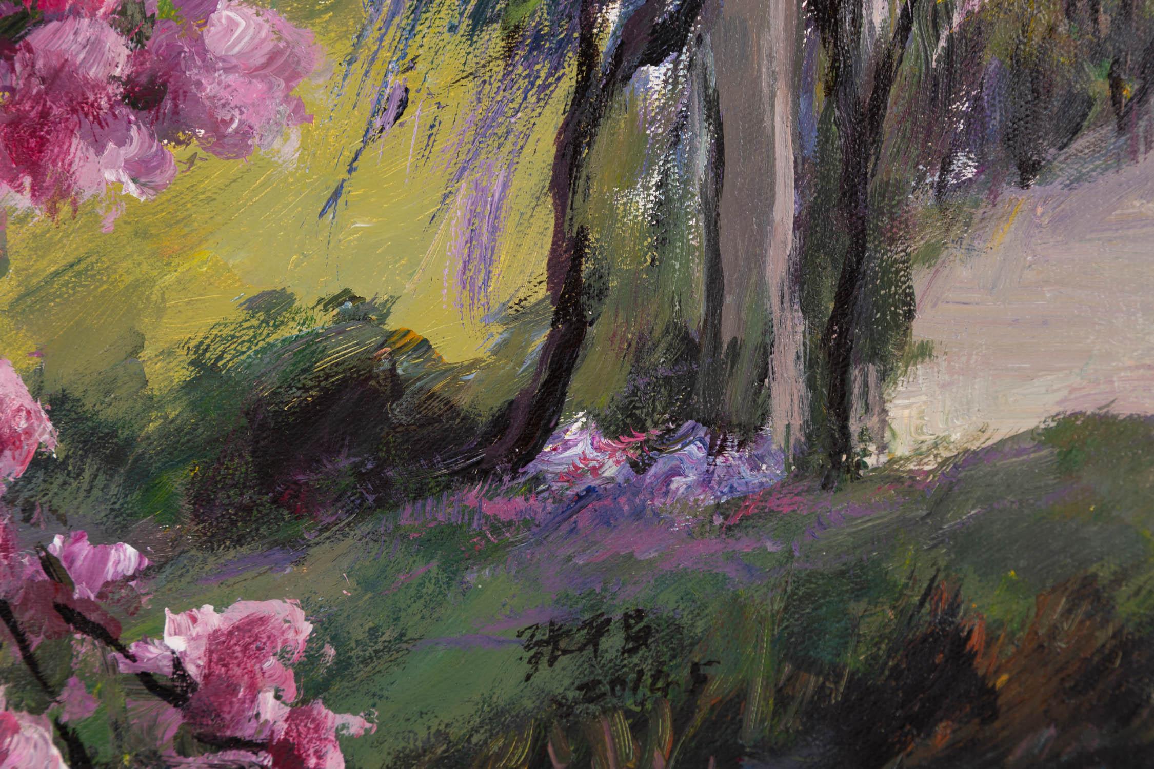 Pingchang Zhang Impressionistisches Original Ölgemälde auf Leinwand „Frühjahrszeit“ von Pingchang im Angebot 5
