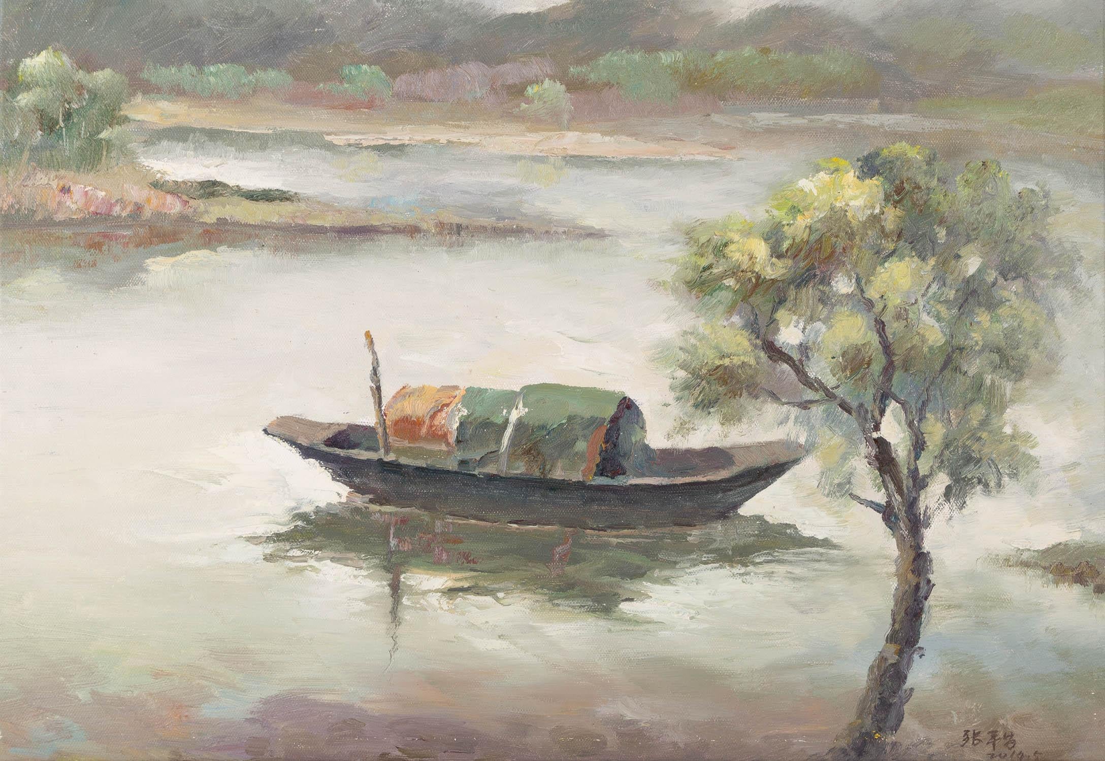 Pingchang Zhang Impressionist Original Oil On Canvas 