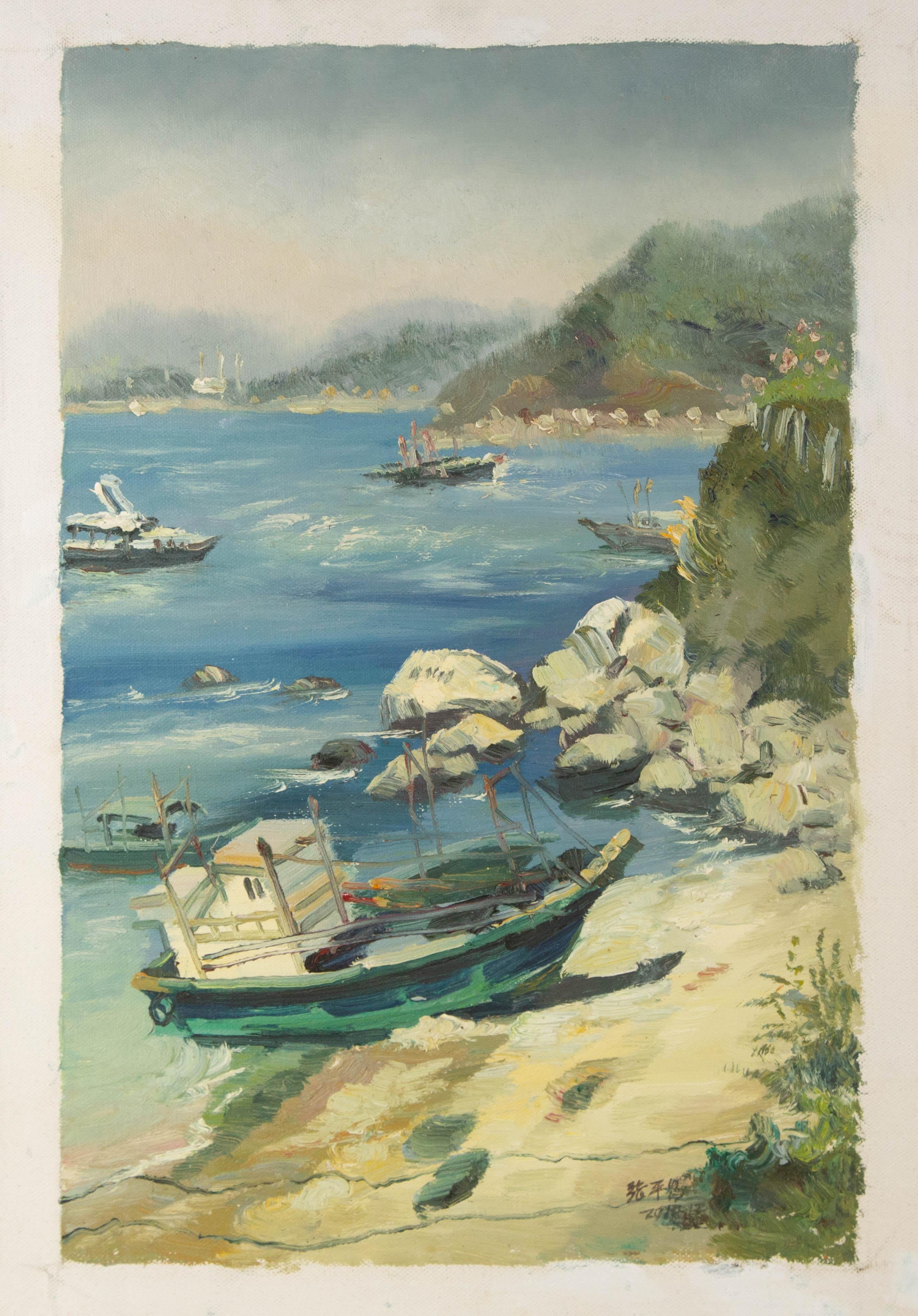 Pingchang Zhang Landschaft Original Öl auf Leinwand 