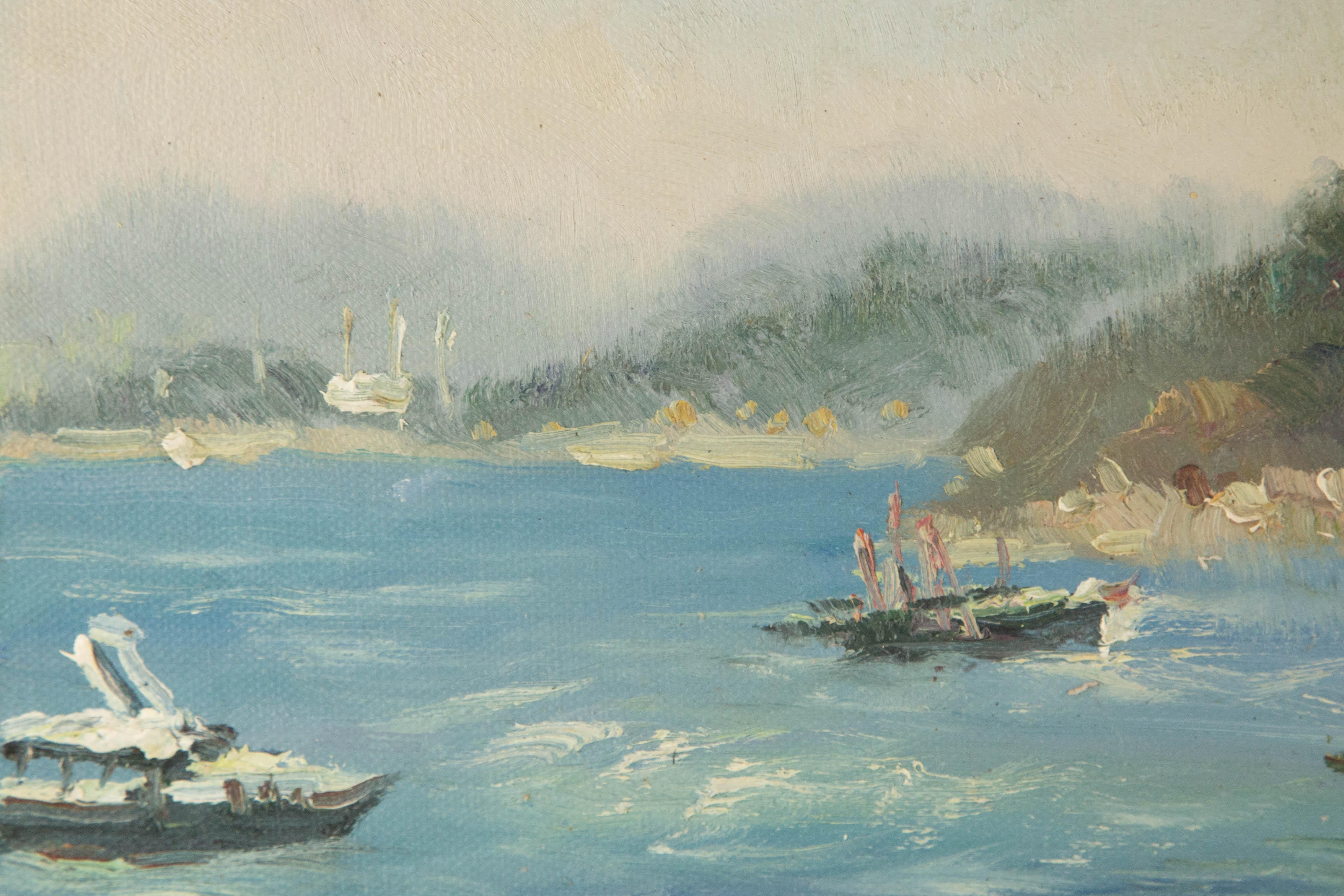 Pingchang Zhang Landschaft Original Öl auf Leinwand 