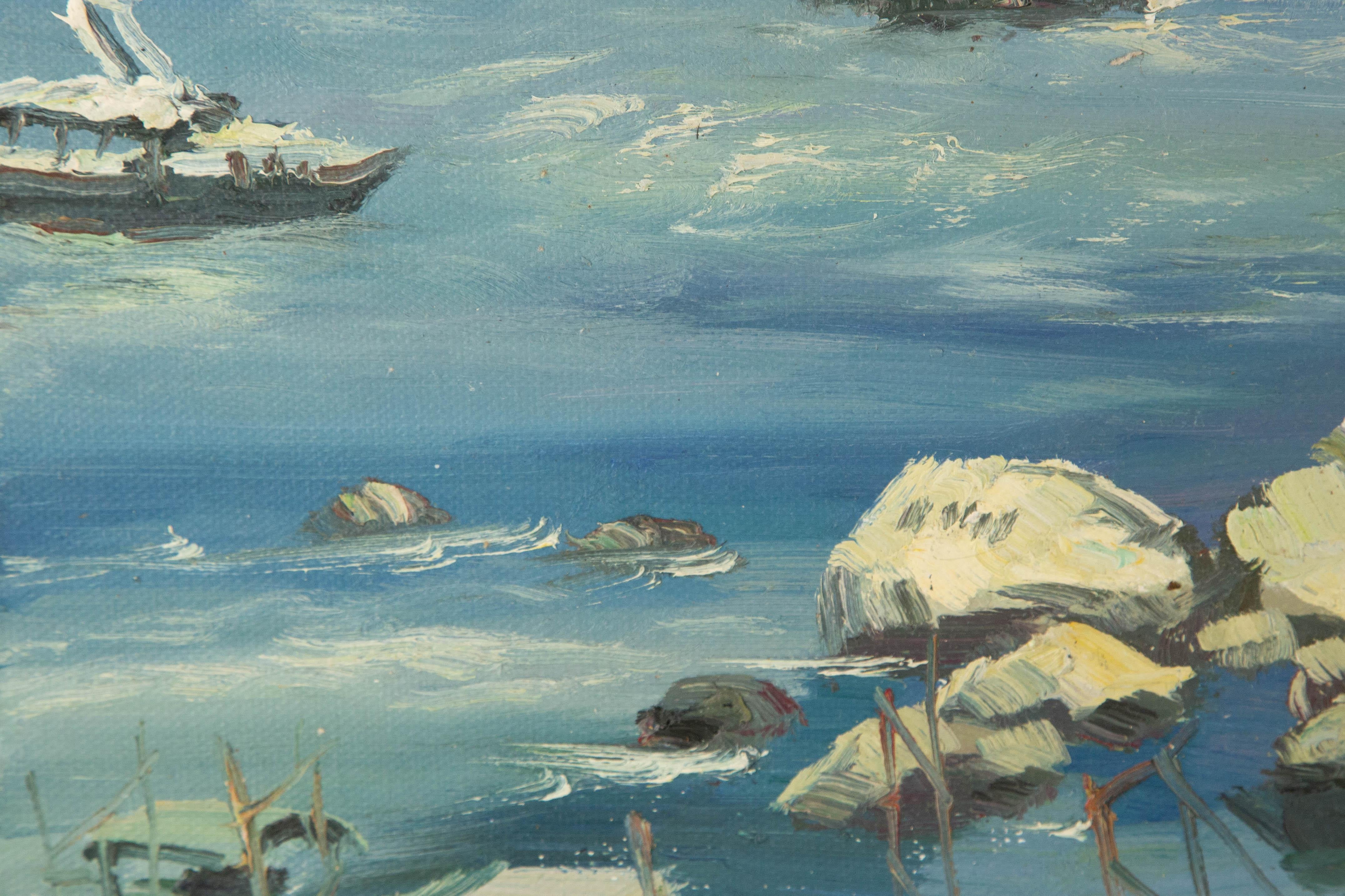 Pingchang Zhang Landschaft Original Öl auf Leinwand 