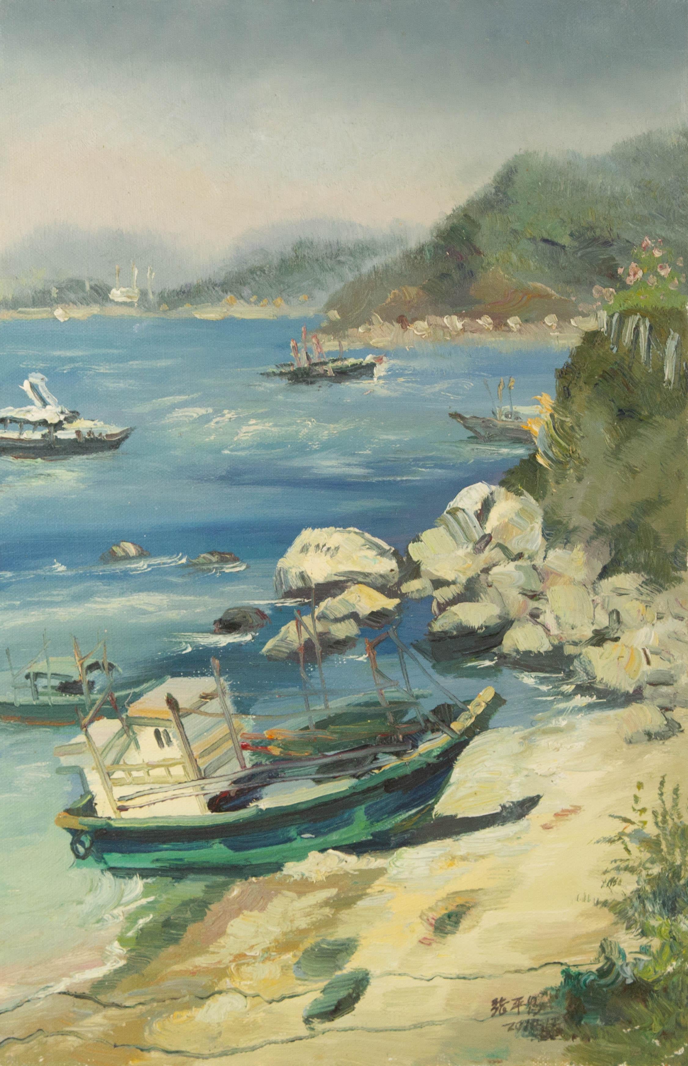  Titel: Ankunft
 Medium: Öl auf Leinwand
 Größe: 23,25 x 15,25 Zoll
 Rahmen: Einrahmungsmöglichkeiten vorhanden!
 Zustand: Das Gemälde scheint in ausgezeichnetem Zustand zu sein.
 Hinweis: Dieses Gemälde ist nicht aufgespannt und wird gerollt