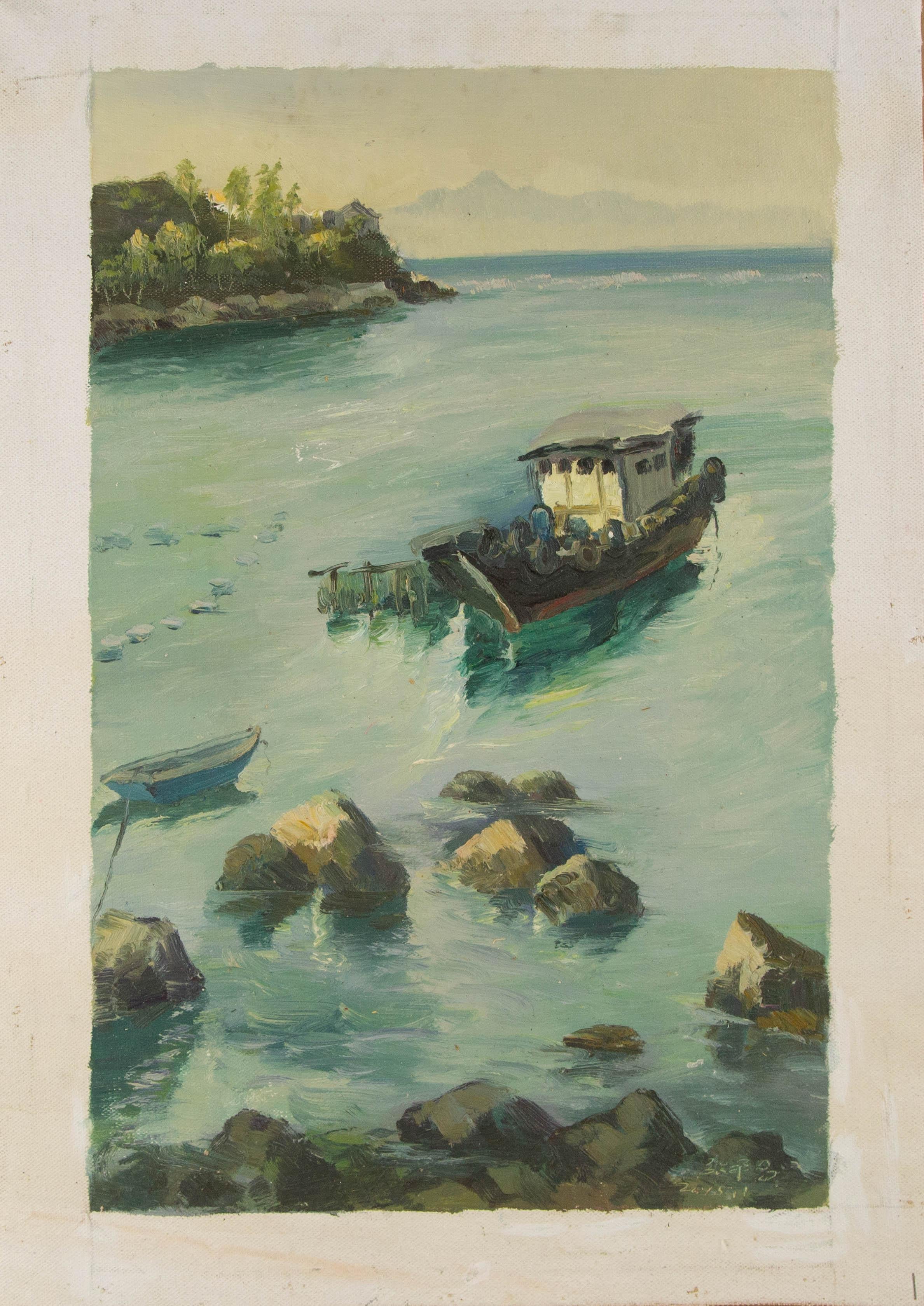 Pingchang Zhang Landscape Original Oil On Canvas 