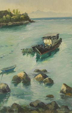 Pingchang Zhang Landscape Original Oil On Canvas "Coming Back"