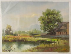 Pingchang Zhang Paesaggio Olio originale su tela "Country Side Series II"