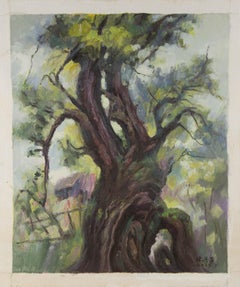 Pingchang Zhang Landscape Original Oil On Canvas "Tree"