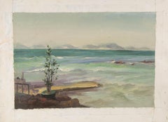 Pingchang Zhang Waterscape Original Oil On Canvas "Beach"