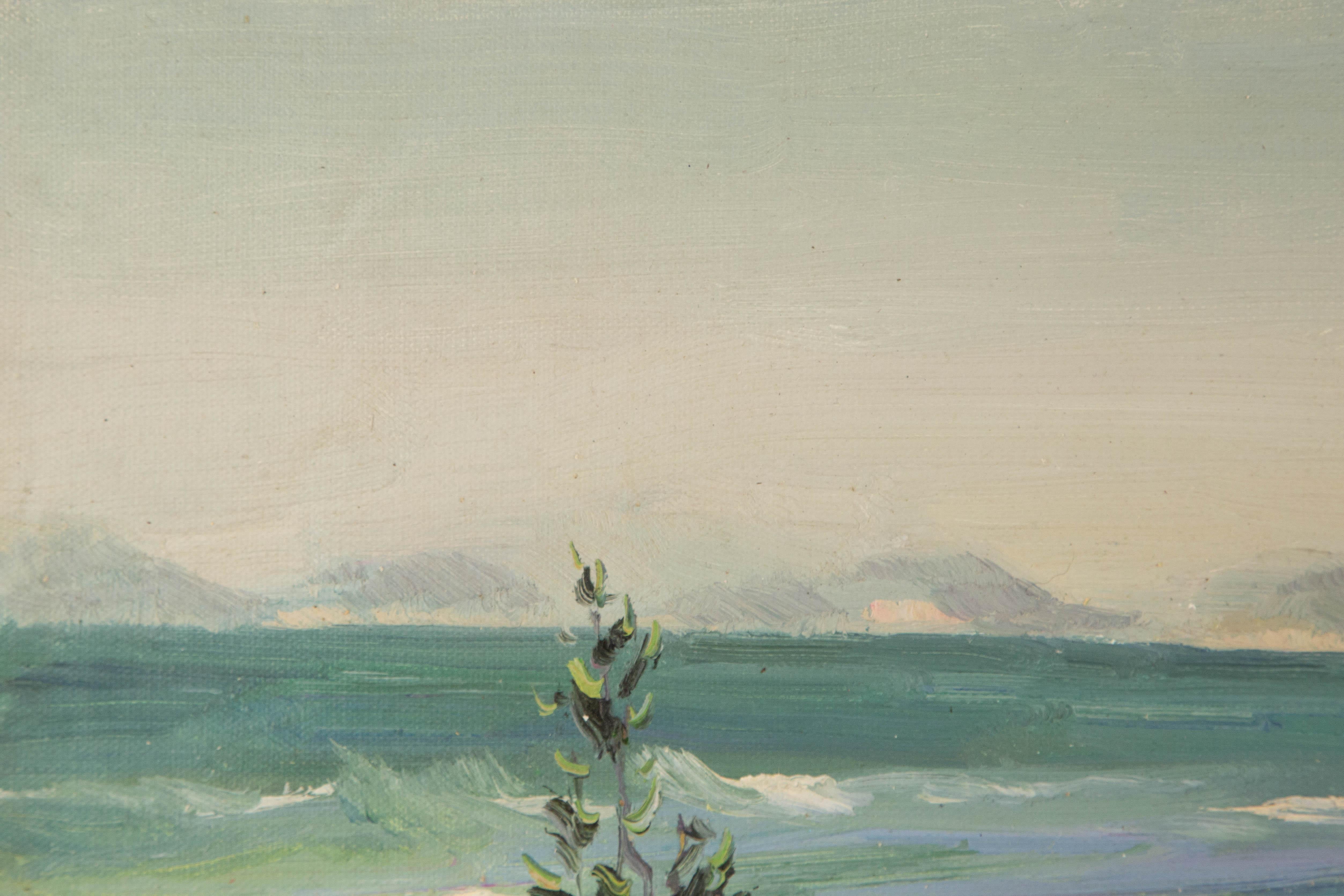 Pingchang Zhang Wasserlandschaft Original Öl auf Leinwand 