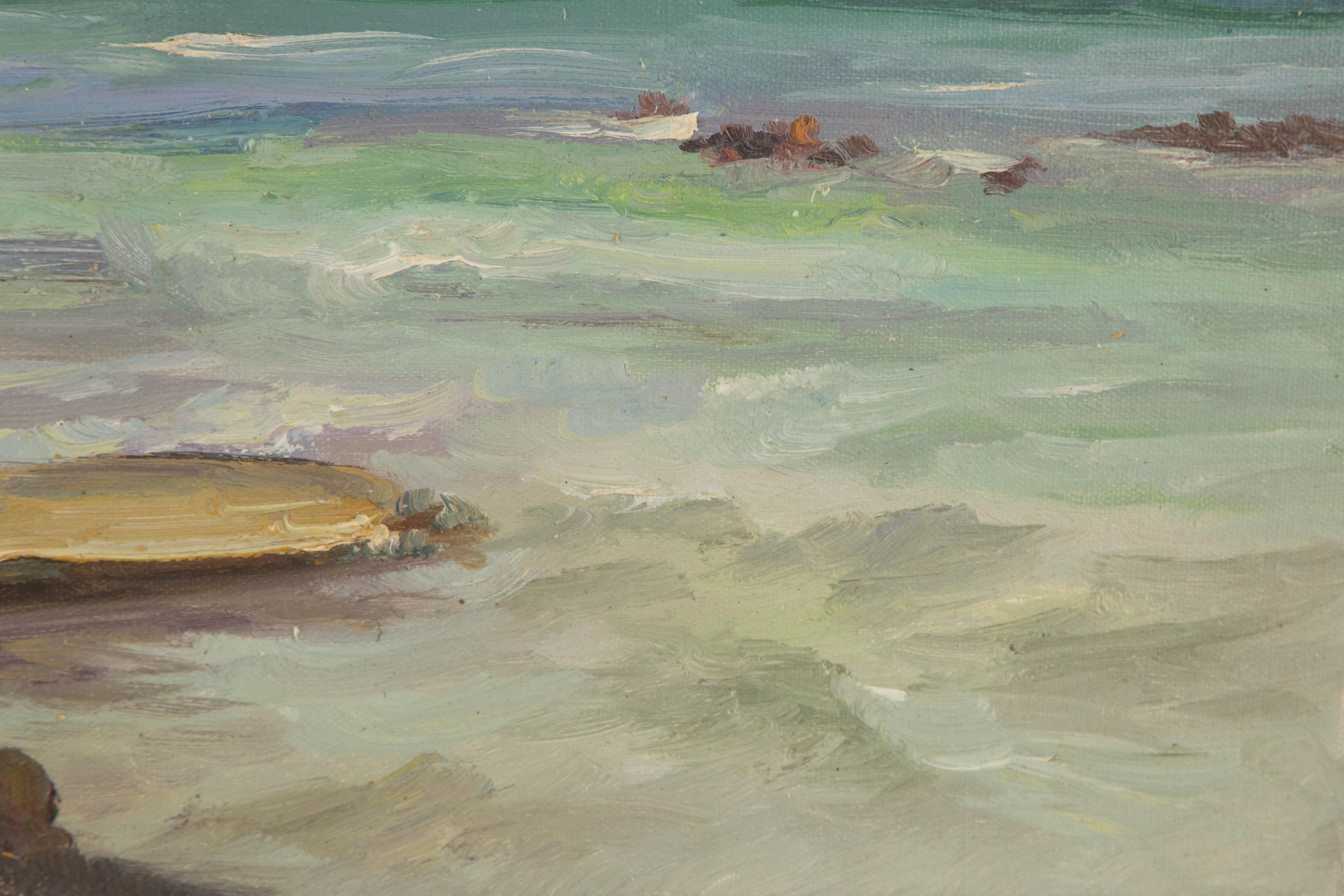 Pingchang Zhang Wasserlandschaft Original Öl auf Leinwand 