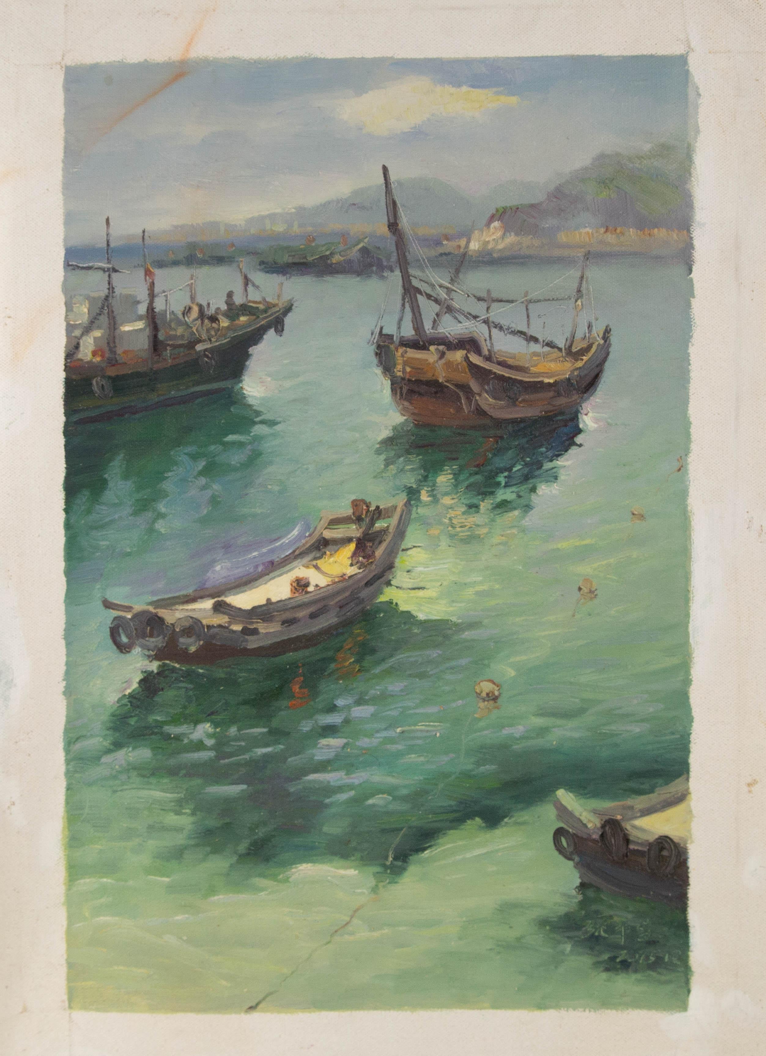 Pingchang Zhang Wasserlandschaft Original Öl auf Leinwand 