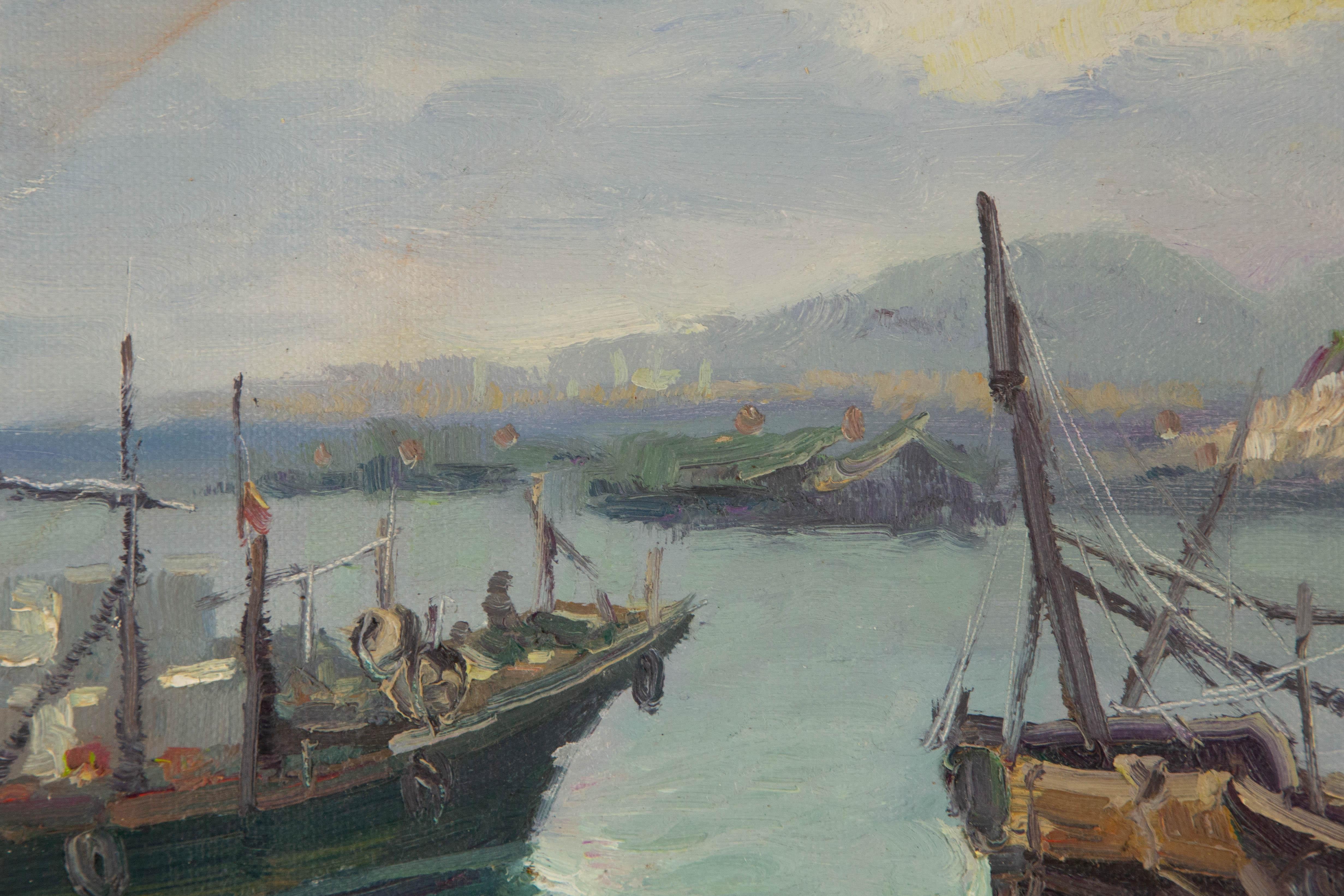 Pingchang Zhang Wasserlandschaft Original Öl auf Leinwand 