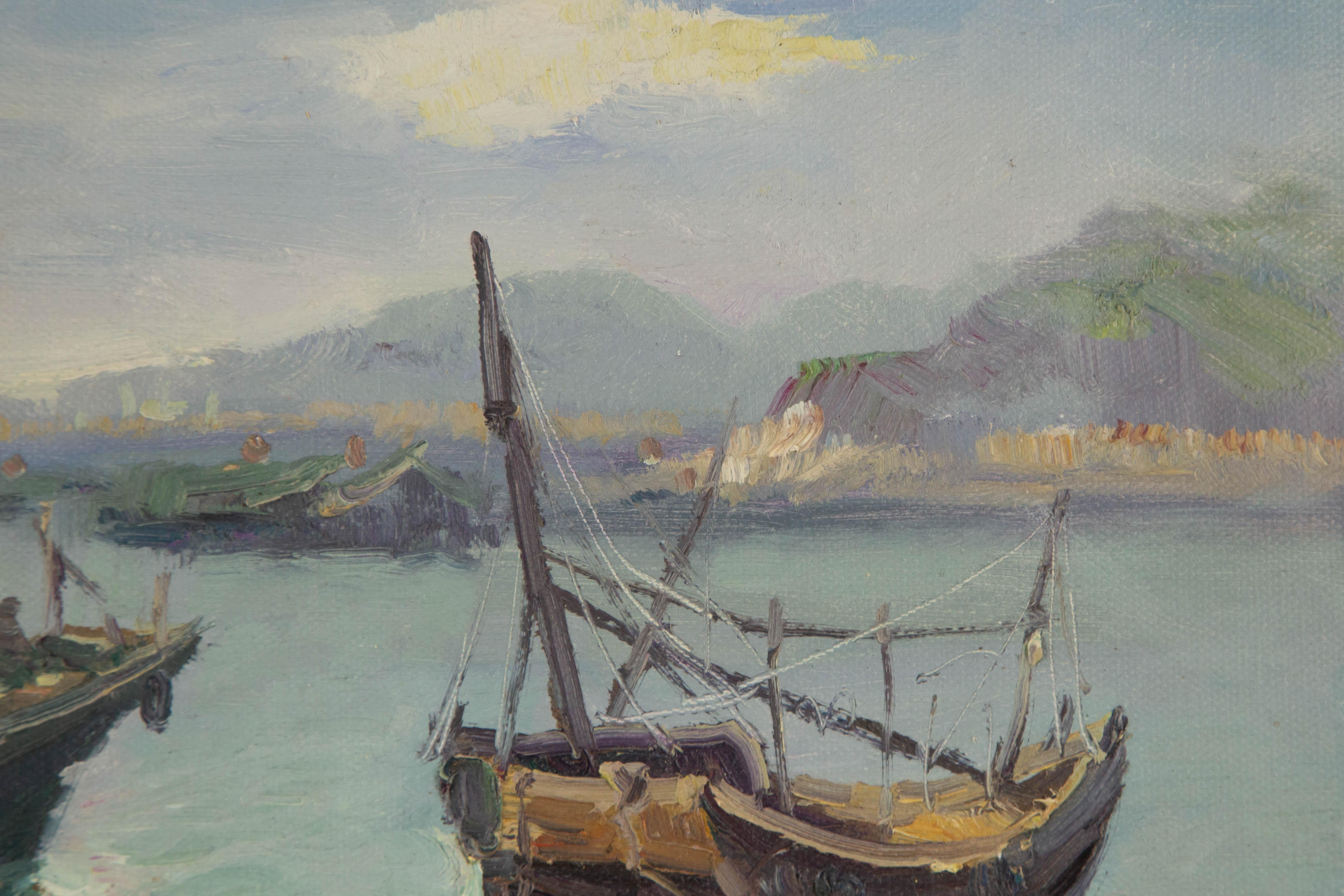 Pingchang Zhang Wasserlandschaft Original Öl auf Leinwand 