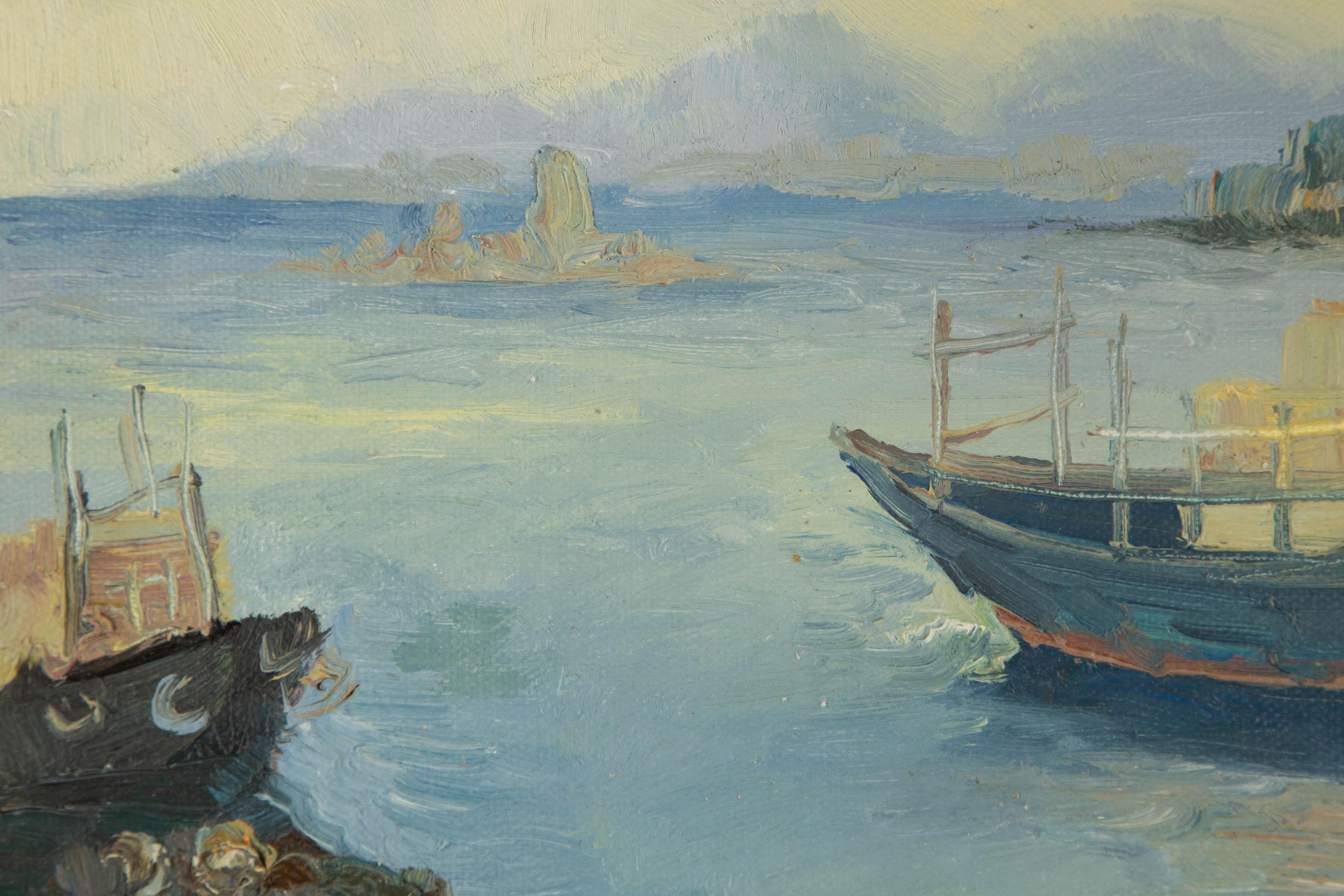 Pingchang Zhang Wasserlandschaft Original Öl auf Leinwand 