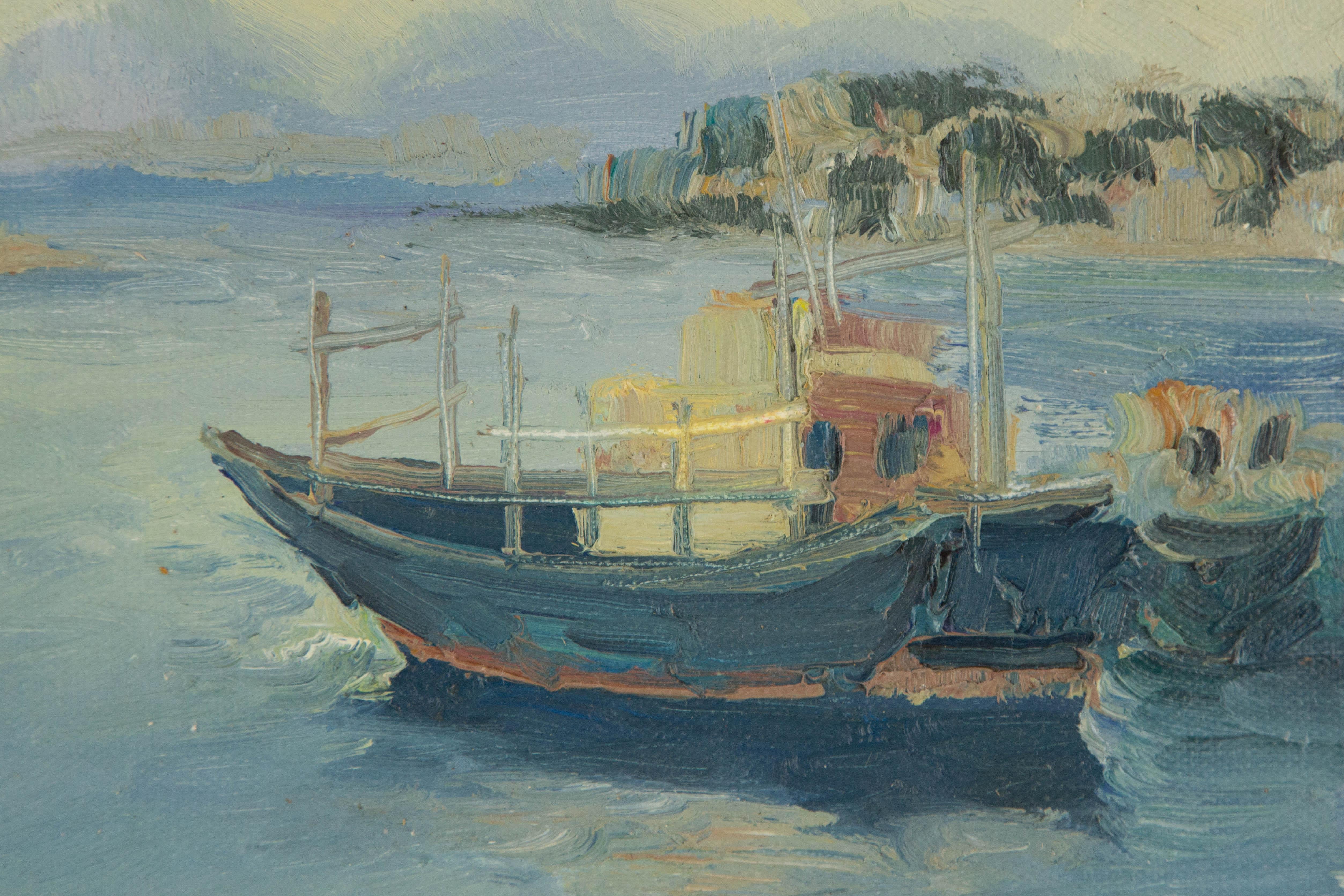 Pingchang Zhang Wasserlandschaft Original Öl auf Leinwand 