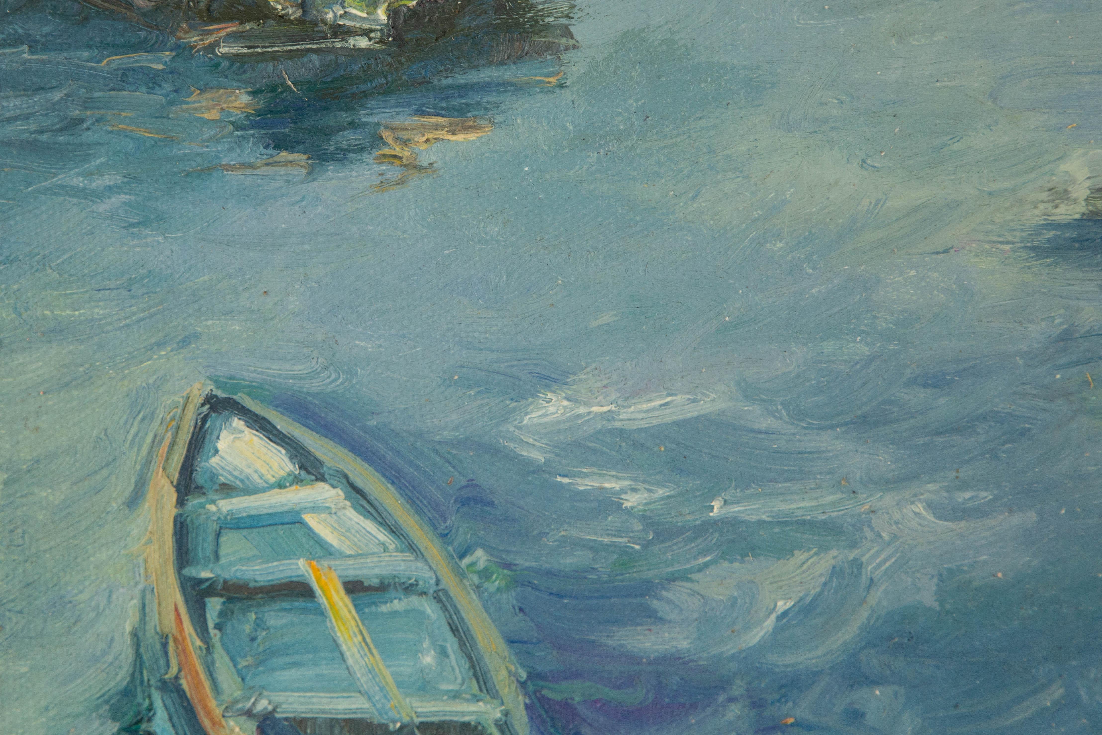 Pingchang Zhang Wasserlandschaft Original Öl auf Leinwand 