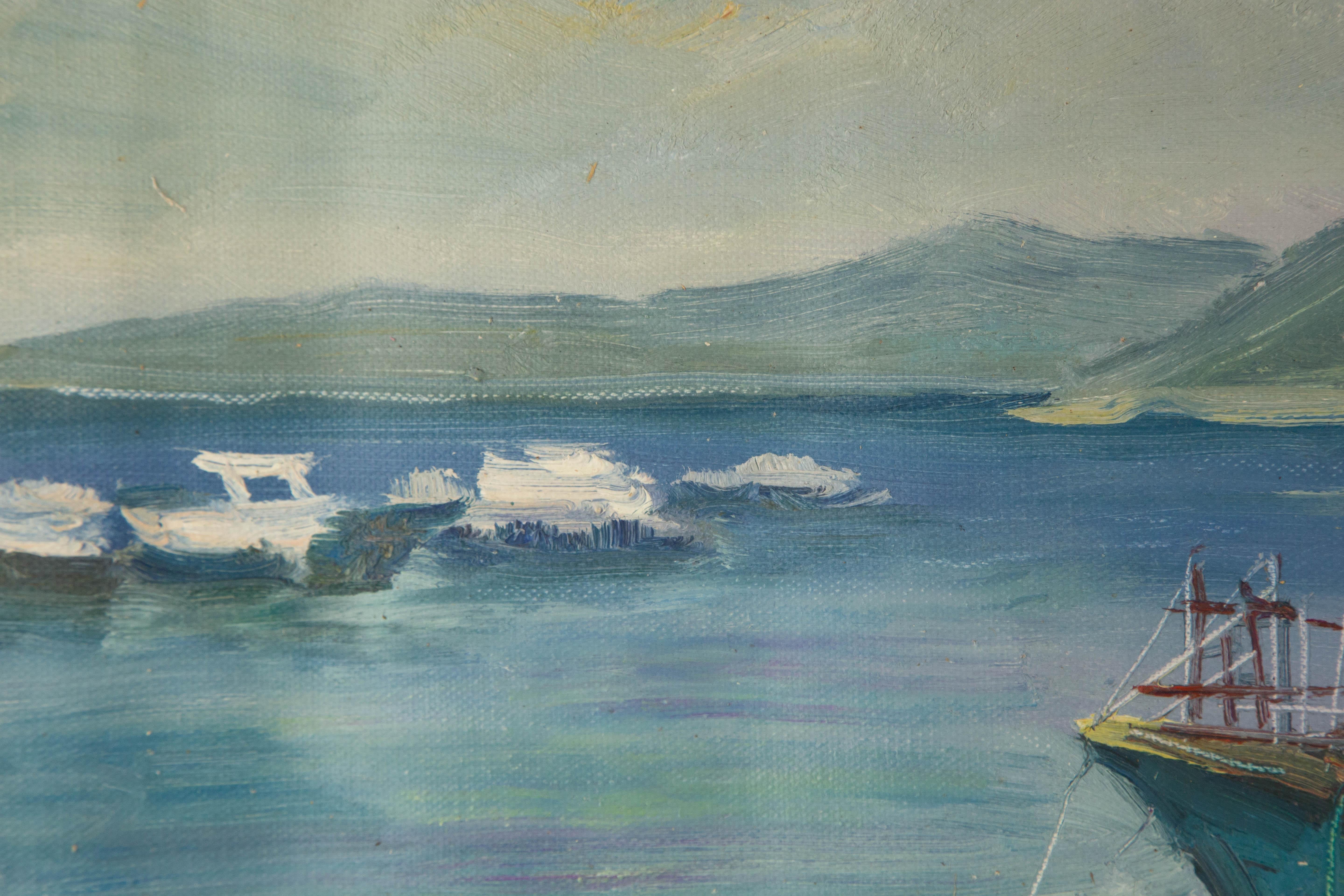 Pingchang Zhang Wasserlandschaft Original Öl auf Leinwand 