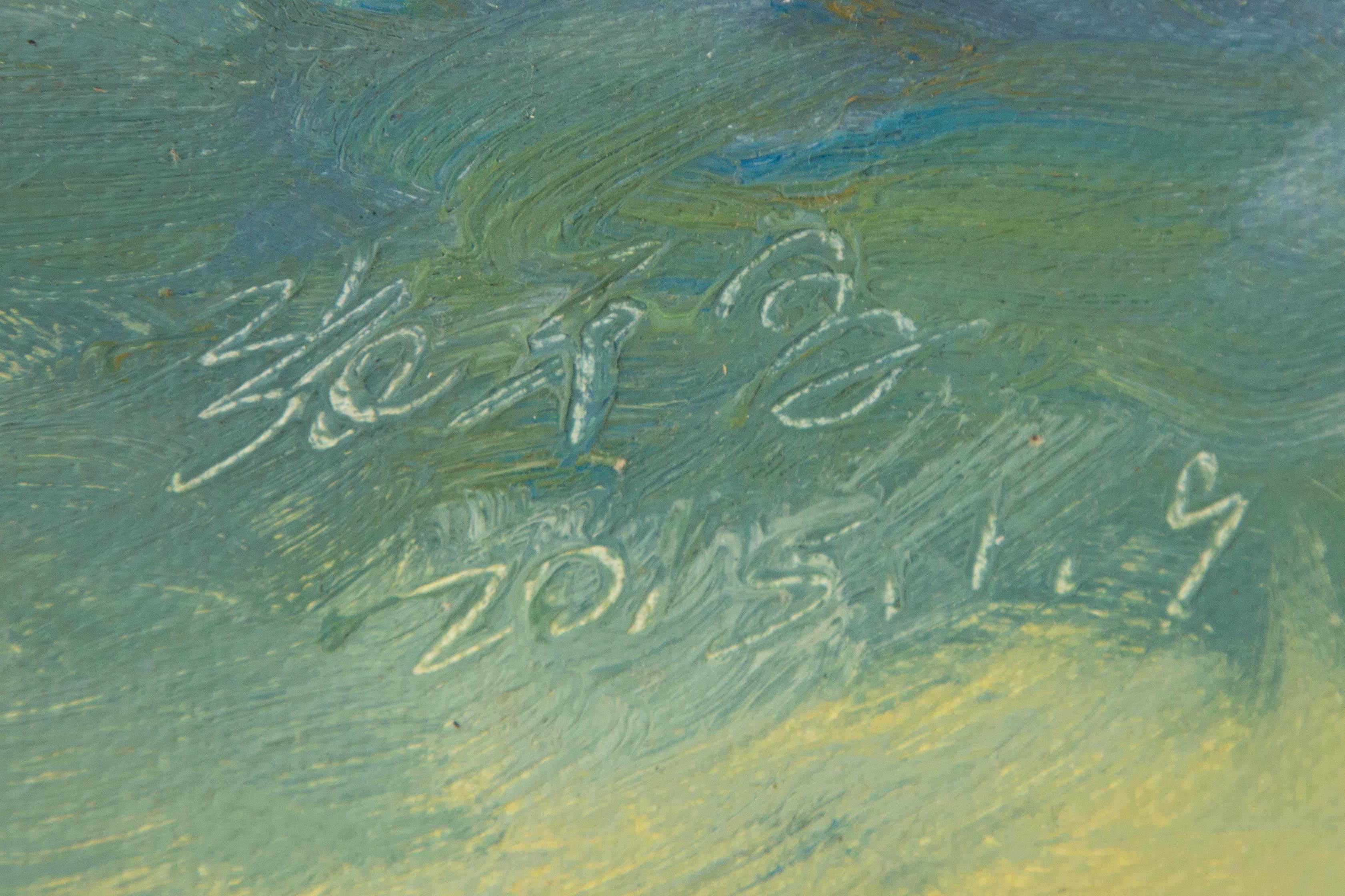 Pingchang Zhang Wasserlandschaft Original Öl auf Leinwand 