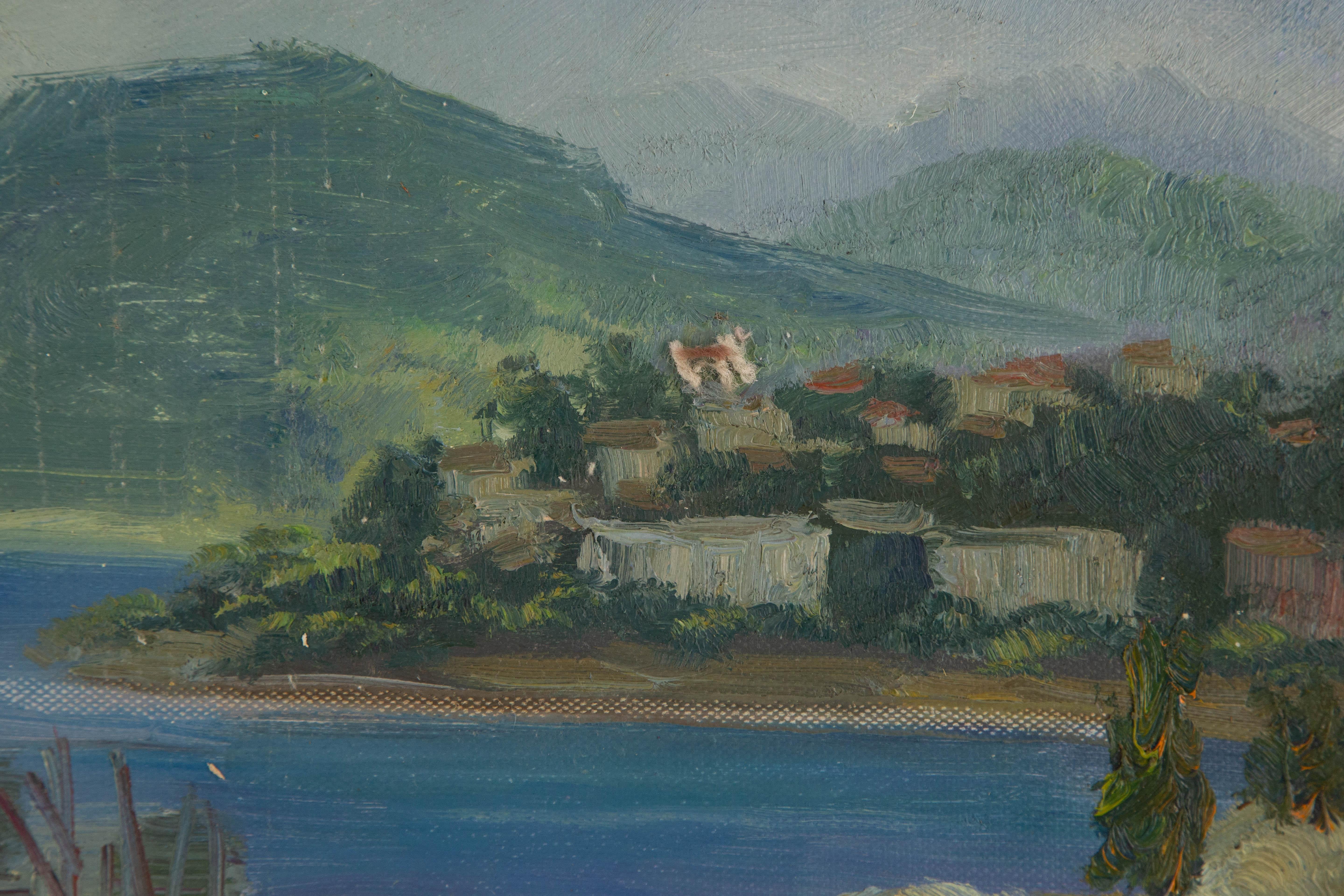 Pingchang Zhang Wasserlandschaft Original Öl auf Leinwand 