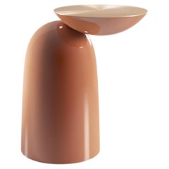 Pingu Orange Glossy Lacquered Side Table, Contemporary Design, Made in Italy