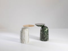 Pingu X Green Marble Side Table, Contemporary Design, Made in Italy