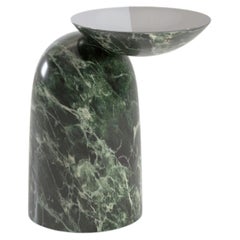 Pingu X Green Marble Side Table, Contemporary Design, Made in Italy
