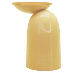 Pingu Yellow Glossy Lacquered Side Table, Contemporary Design, Made in Italy