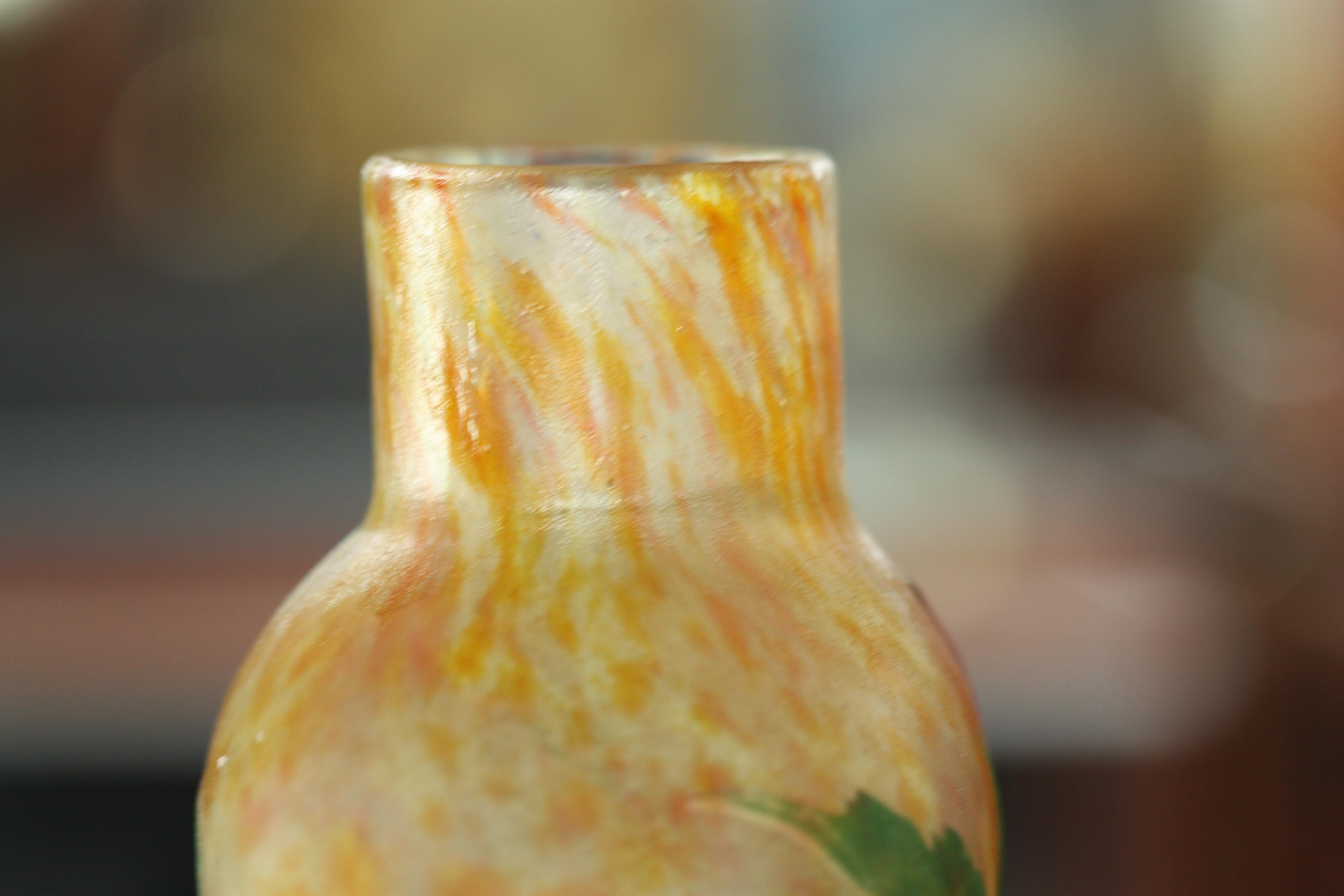Early 20th Century Pinhas Collection a Fine Daum Nancy Wheel-Carved Cameo Glass Vase For Sale