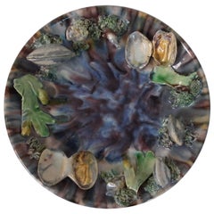 Pinheiro Portuguese Palissy Majolica Shellfish Wall Plate