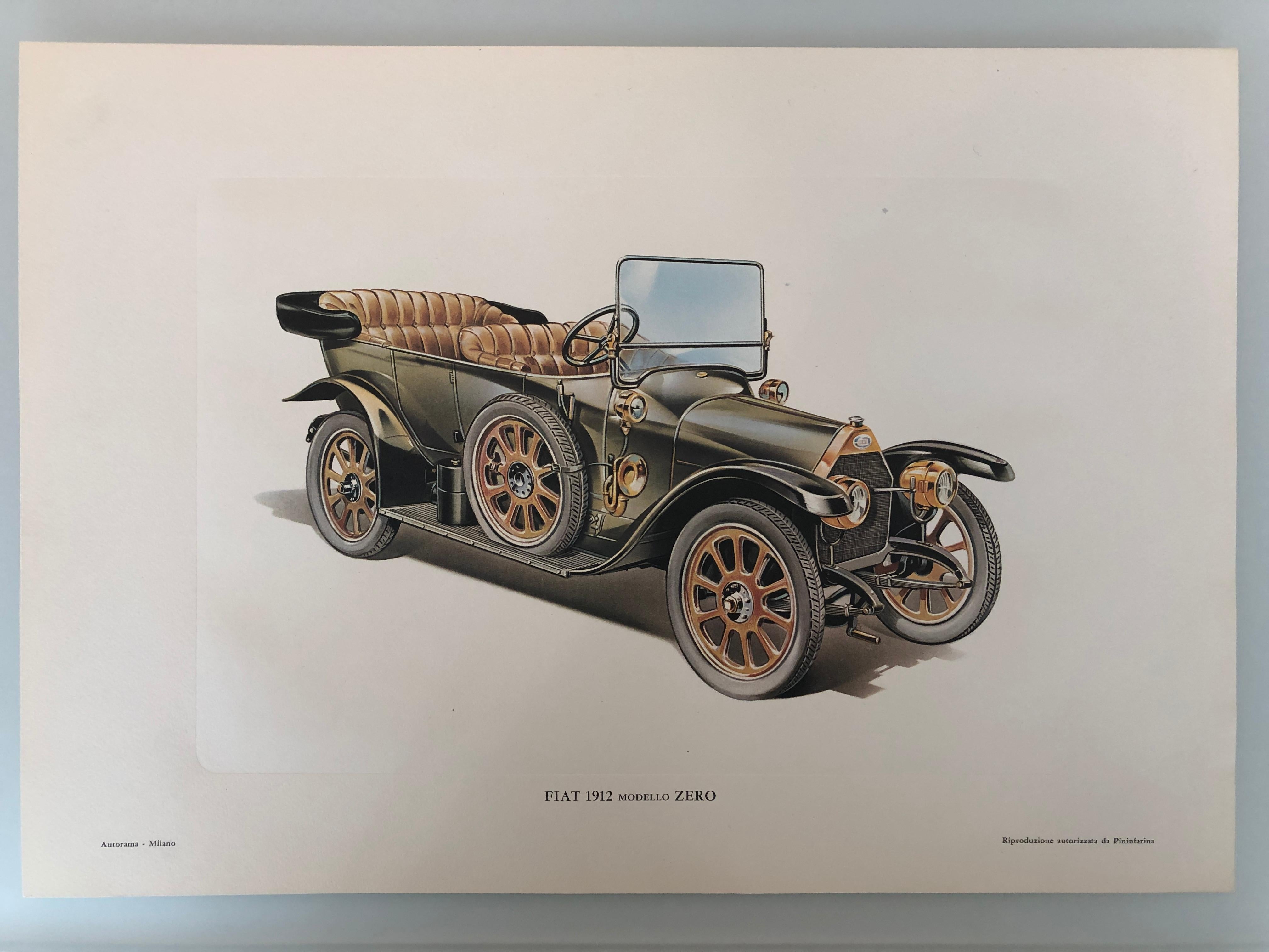 Mid XX century Pininfarina multi series lithography

We have many pieces with two subjects 
In here the lithography represents an Alfa Romeo 33 model published by Autorama 

We also have lithographies representing FIAT 912 model 0 cat

Size of each