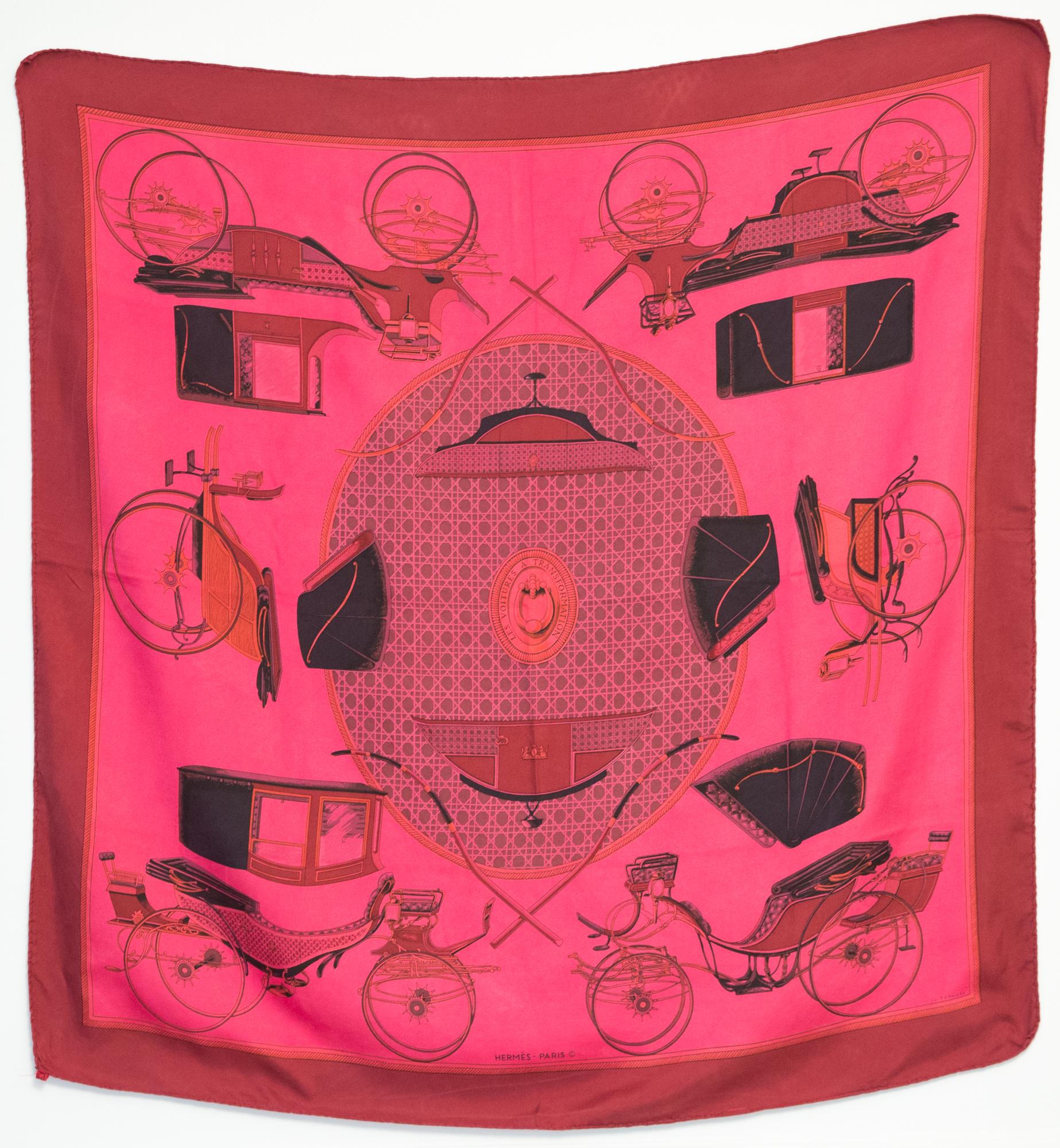 Hermes Voitures a Transformations by F. de la Perriere Silk Scarf 2