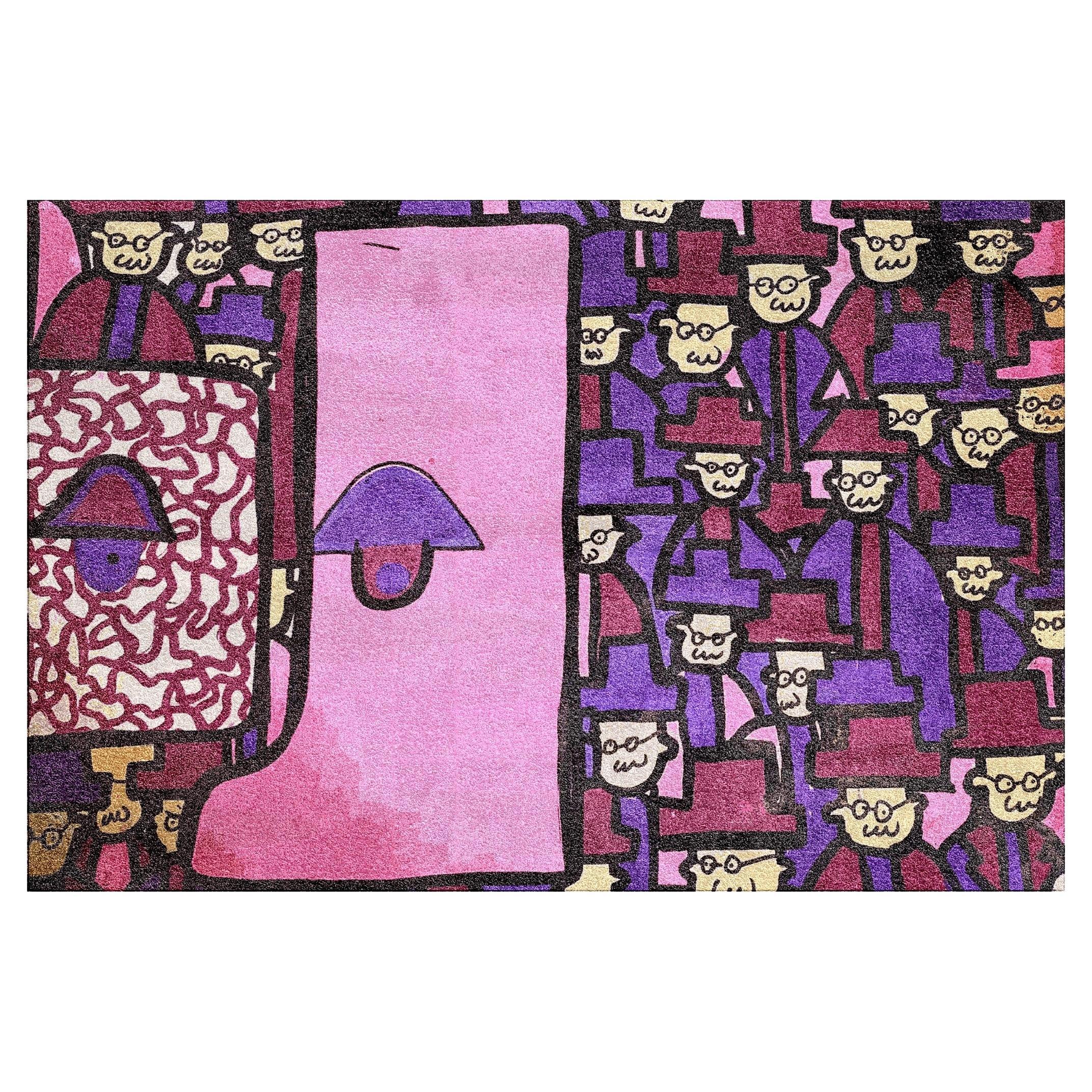 Pink 1984 Rug by Betta K For Sale